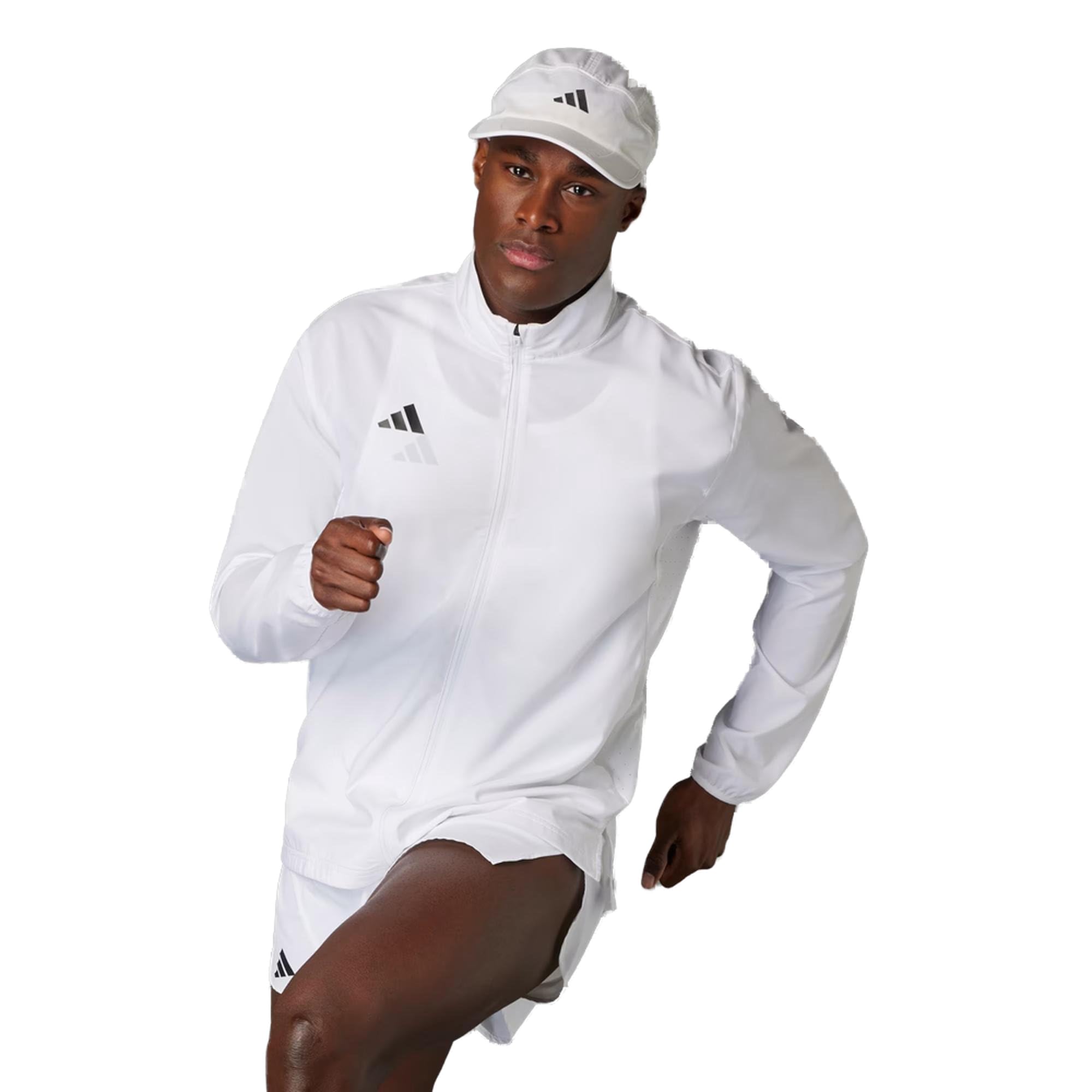 adidas Men's Adizero Essentials Running Coat, white, XL