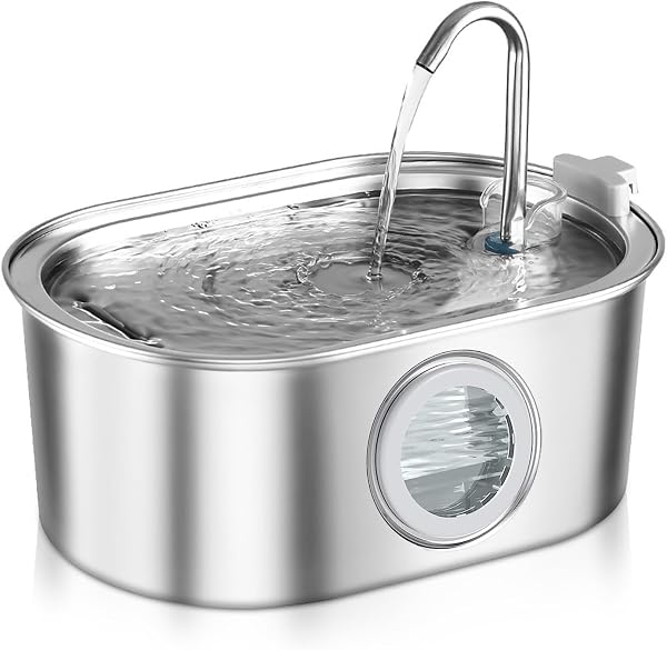 Automatic 3.2L Stainless Steel Cat Water Fountain with Window