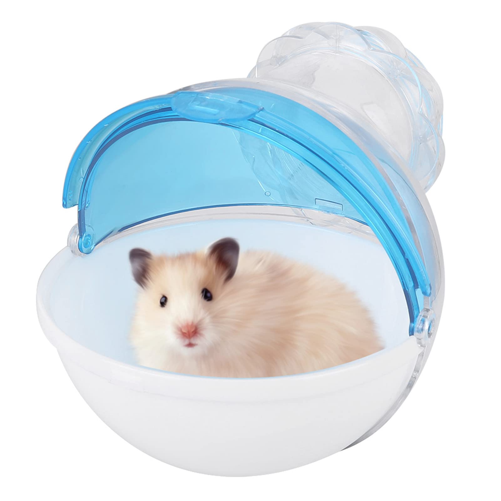 Bagno per Criceto in Acrilico Traslucido, Piccolo WC per Animali Domestici, Bagno Esterno per casa di criceti e porcellini d'India (Blu)