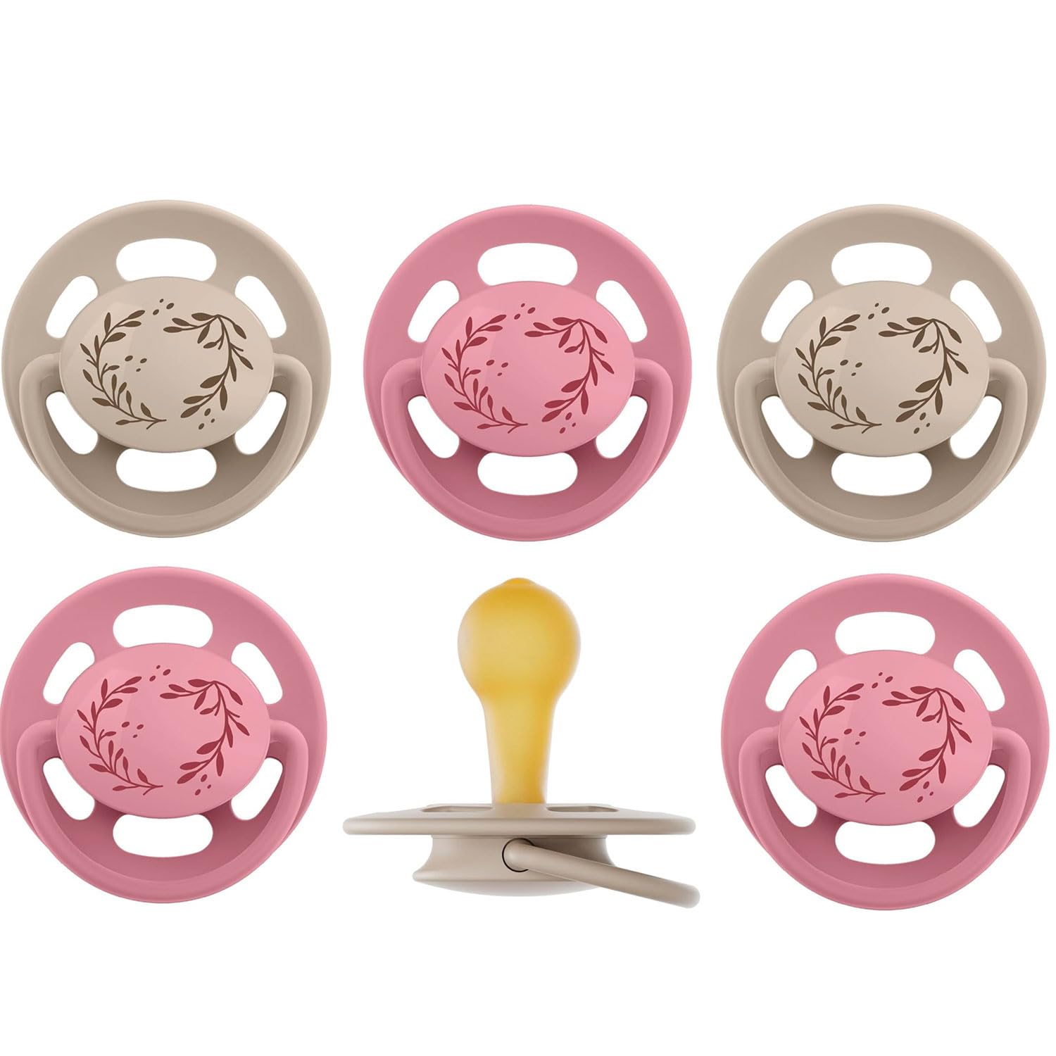 nip® Dummy Cherry® Green Size 2 from 6 Motane, Multi-Pack for Girls, Pack of 6, 94% Renewable raw Materials