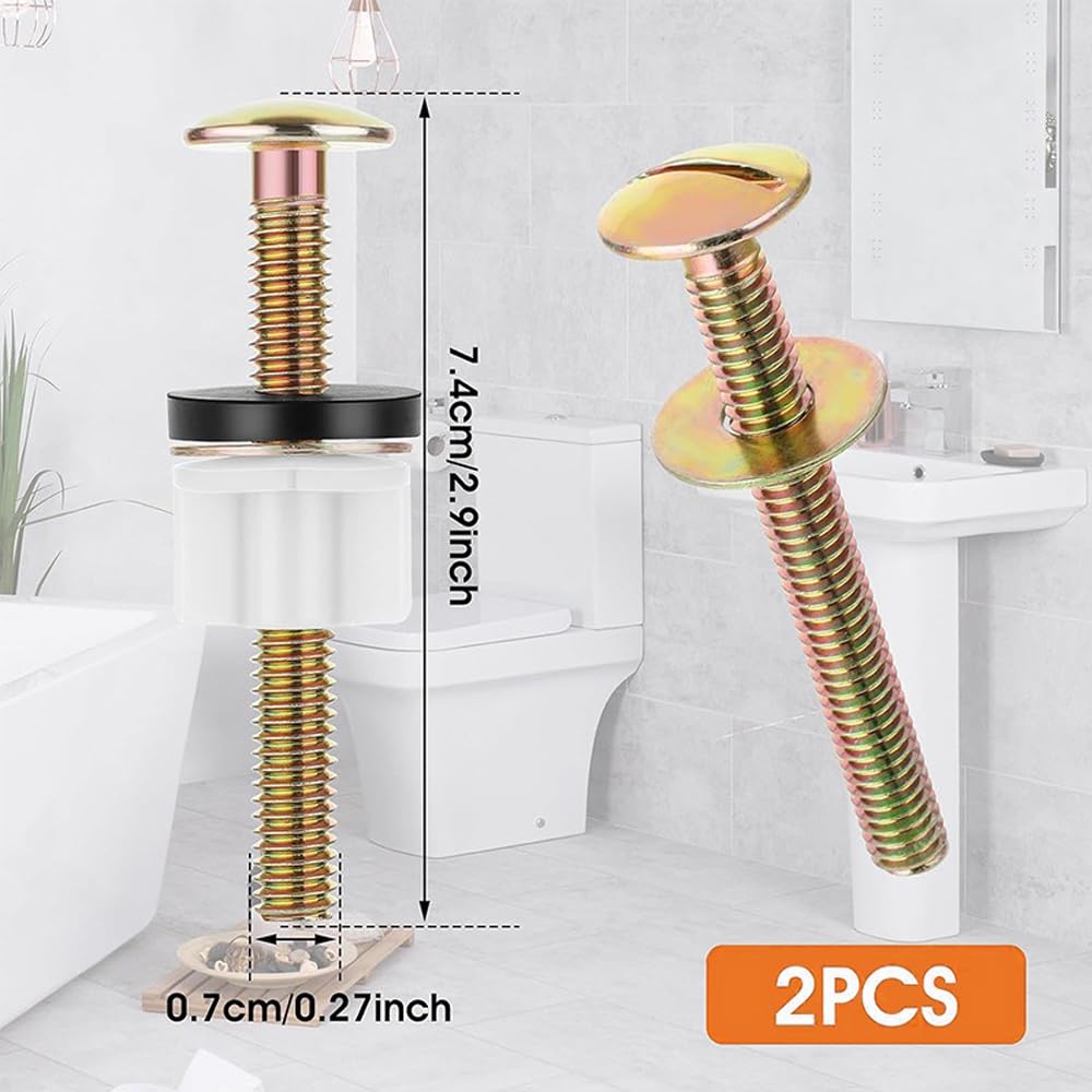 Sarini Set Viti bulloni Sedile WC Universale 2 Pezzi Resistente rondella Metallo Gomma Hardware Cerniera Montaggio Superiore