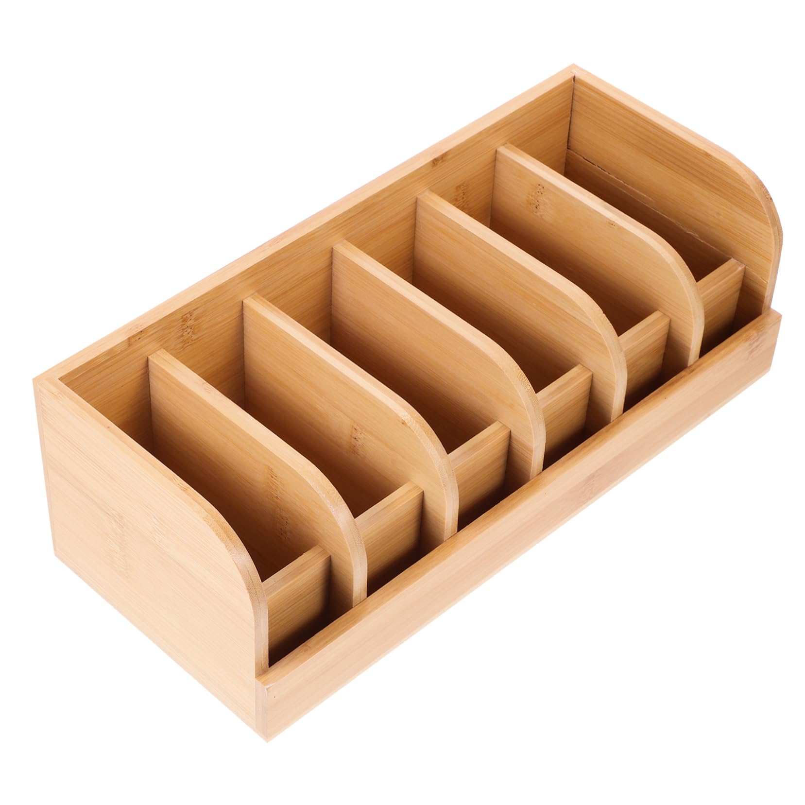 SOESFOUFU Belt Holder Organizer Bamboo Belt Display Stand 6-Compartment for Store Counter