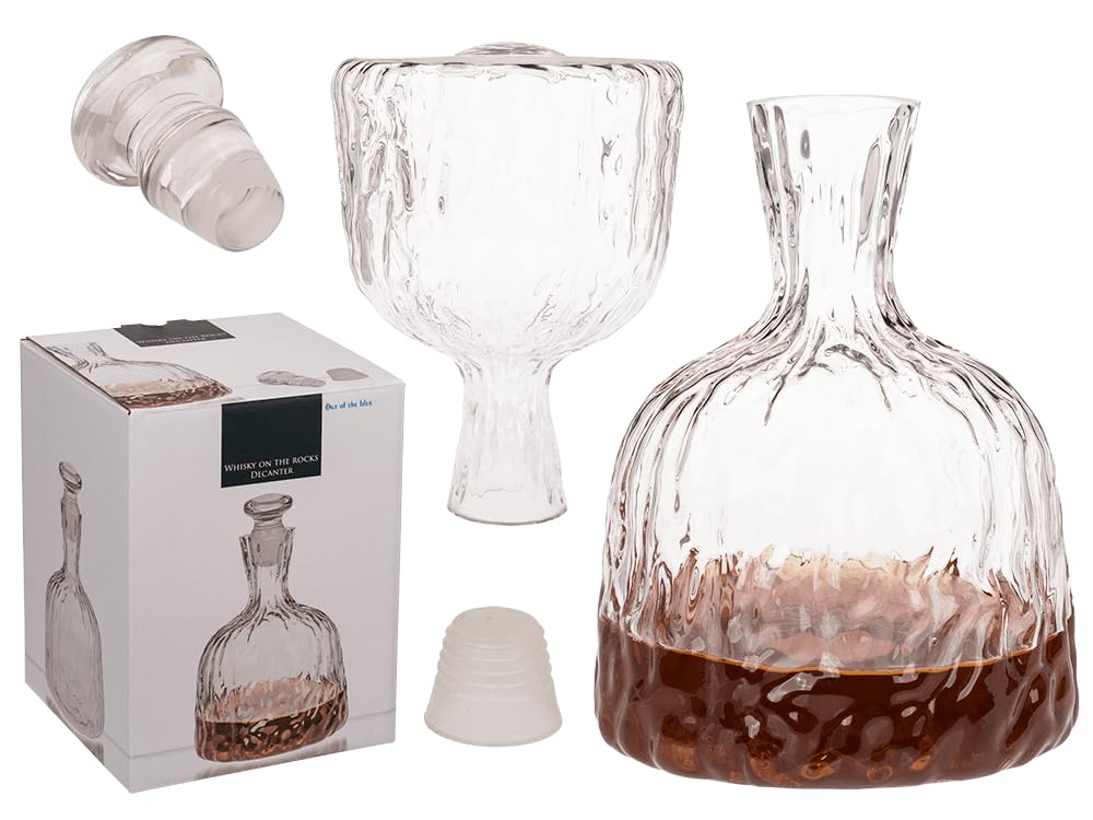 On The Rocks Whisky Decanter 40oz with Airtight Stopper Gift Boxed