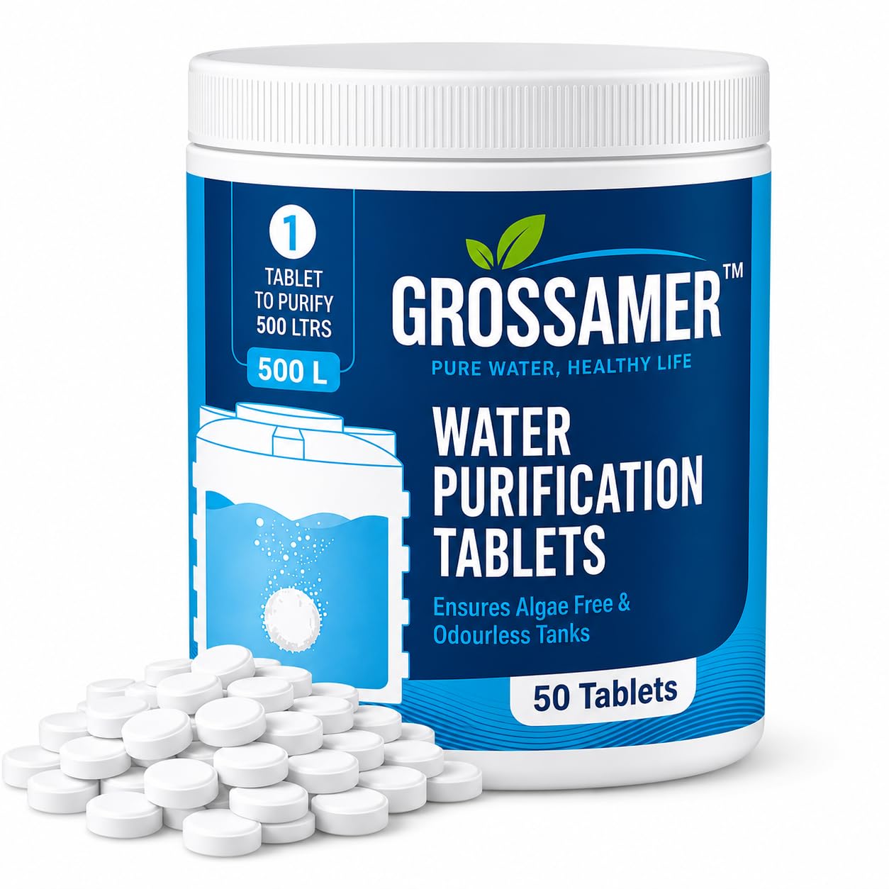 Chlorine Tablets for Water Tank Disinfection – 5G | 1 Tablet Treats 500 litres | Kills Germs & Controls Odour | Ideal for Overhead & Underground Water Tanks (50 Tablets)-image-10