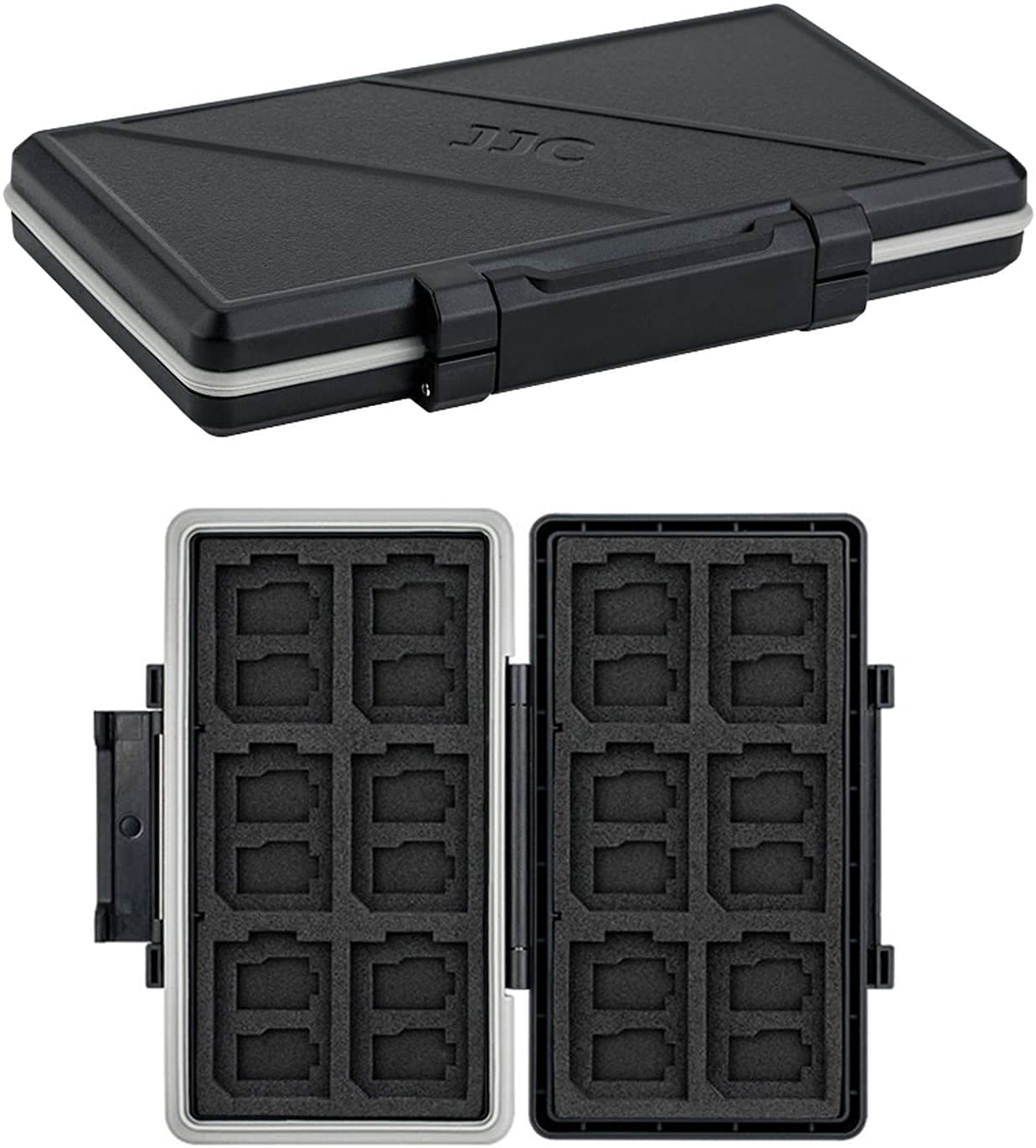 JJC 36 Slots Memory Card Case Water-Resistant Anti-Shock Memory Card Wallet for 24 Micro SD SDXC SDHC TF Cards and 12 SD SDXC SDHC Cards
