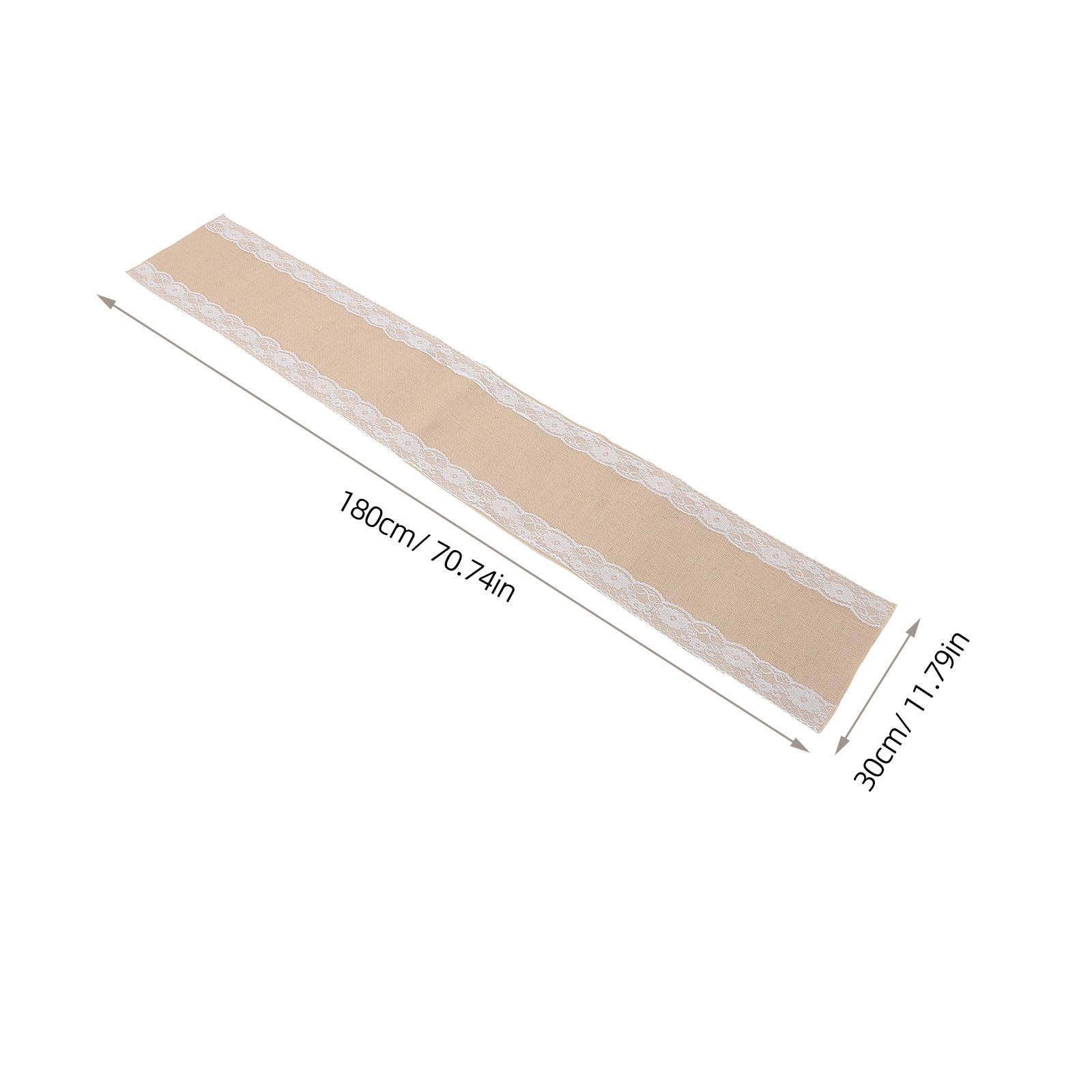 VOSAREA 12 Pièces Chemin de Table et Résistant Déformation en Lin Rustique 30 X 178 Cm Bordure Blanche, Lavable en Machine pour Mariage et Réception