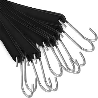 VEVOR Rubber Bungee Cords, 53 Pack 41" Long, Weatherproof Natural Rubber Tie Down Straps with Crimped S Hooks, Heavy Duty Outdoor Tarp Straps for Securing Flatbed Trailers, Canvases, Cargo, and More