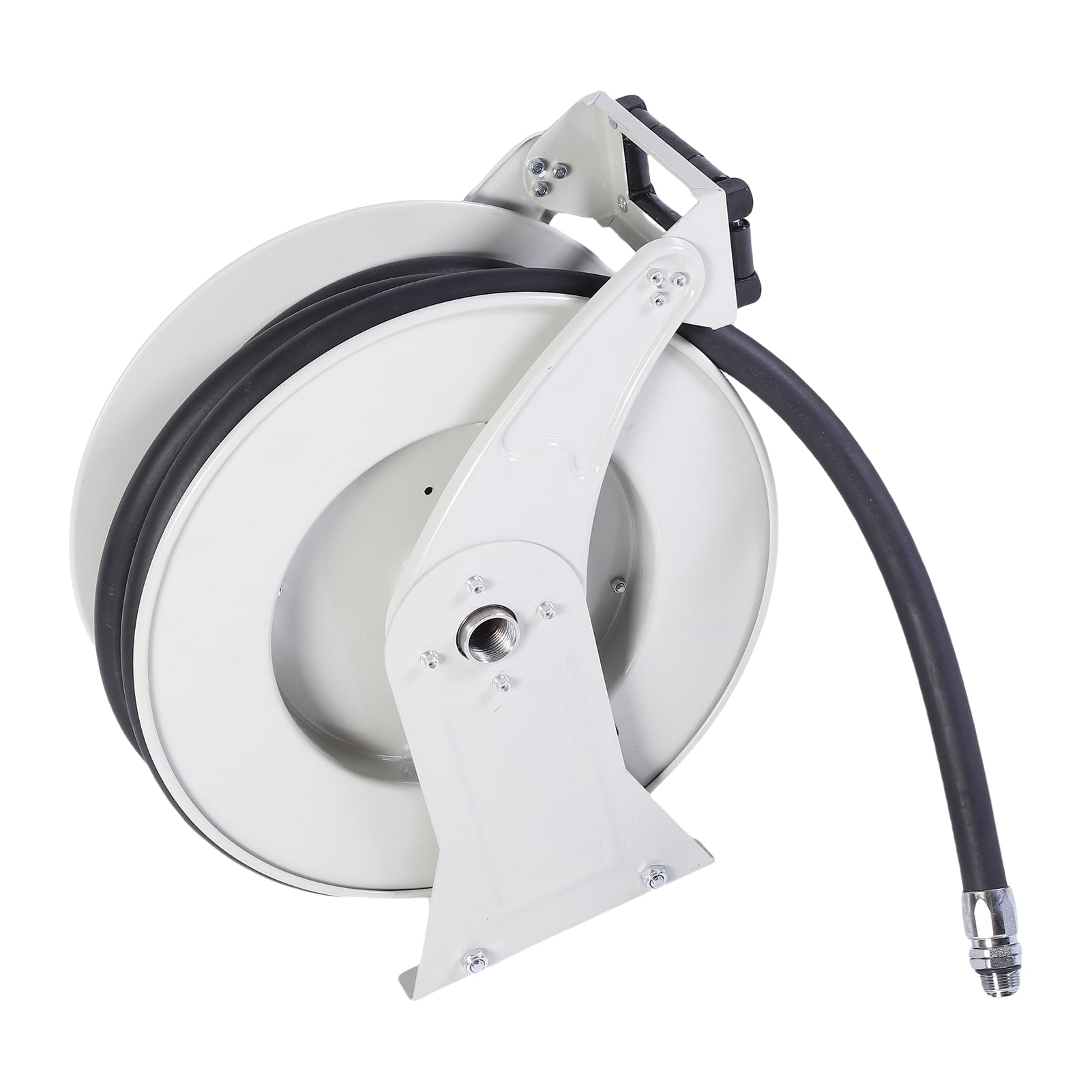 Carrete de Manguera de 3/4 Pulgadas X 32.81 Pies 300 PSI Carrete Dispensador de Retráctil Automático con Manguera Industrial para Estaciones de de Vehículos de Barcos y Aviones