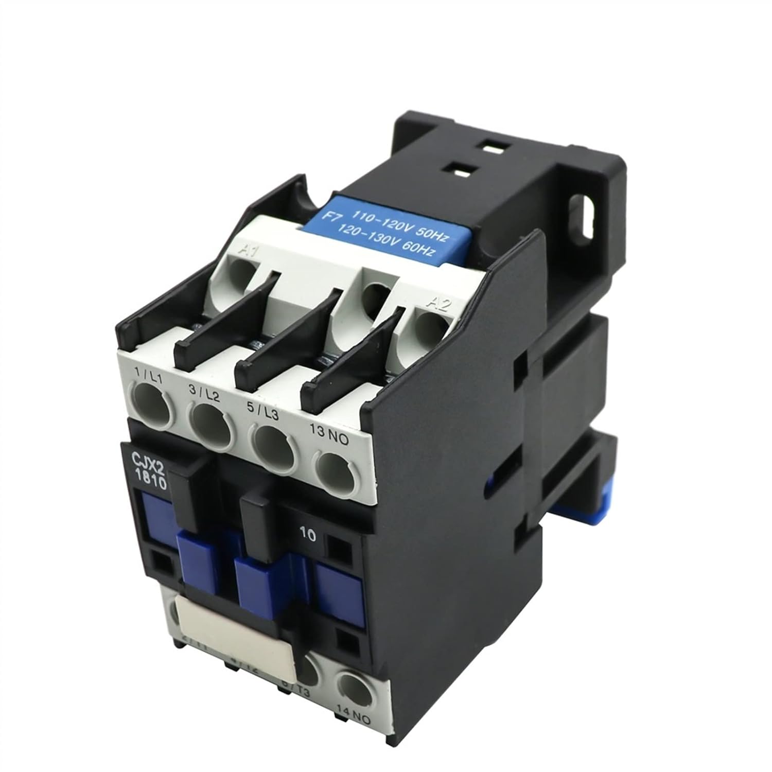 CJX2-1810 LC1 AC Contactor 18A 3 Phase 3-Pole NO Coil Voltage 380V 220V 110V 36V 24V 50/60Hz Rail Mounted 3P+1NO Normal Open 1Pcs(AC 380V)