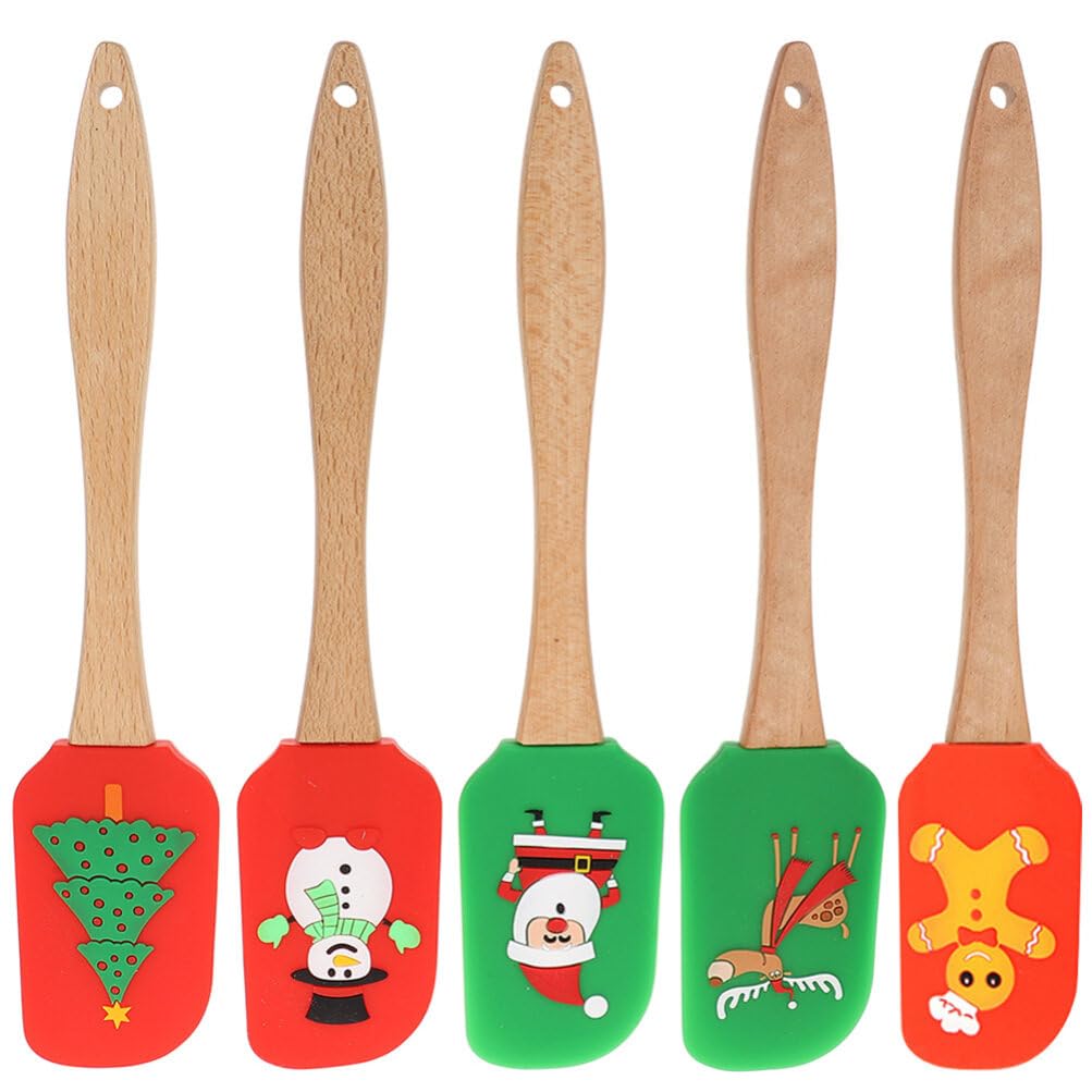 LALAFINA 5pièces Spatules De Cuisine Ergonomiques Pour Pâtisserie Ustensiles De Cuisine Pour Gâteaux Et Crèmes Style Mixte
