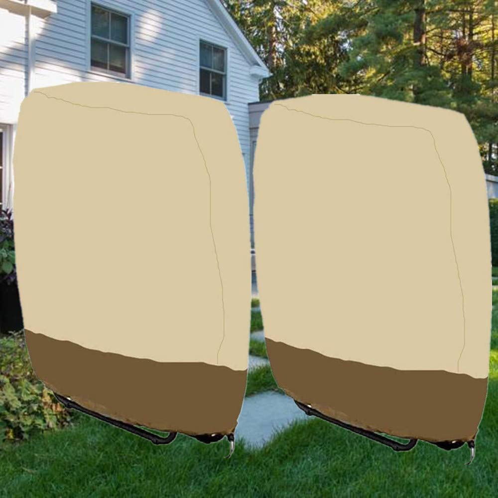 boyspringg2Pcs Zero Gravity Folding Chairs Cover Outdoor Veranda Reclining Chairs Cover Waterproof Lawn Patio Furniture Covers All Weather Resistant 37 x 32inch (Beige)