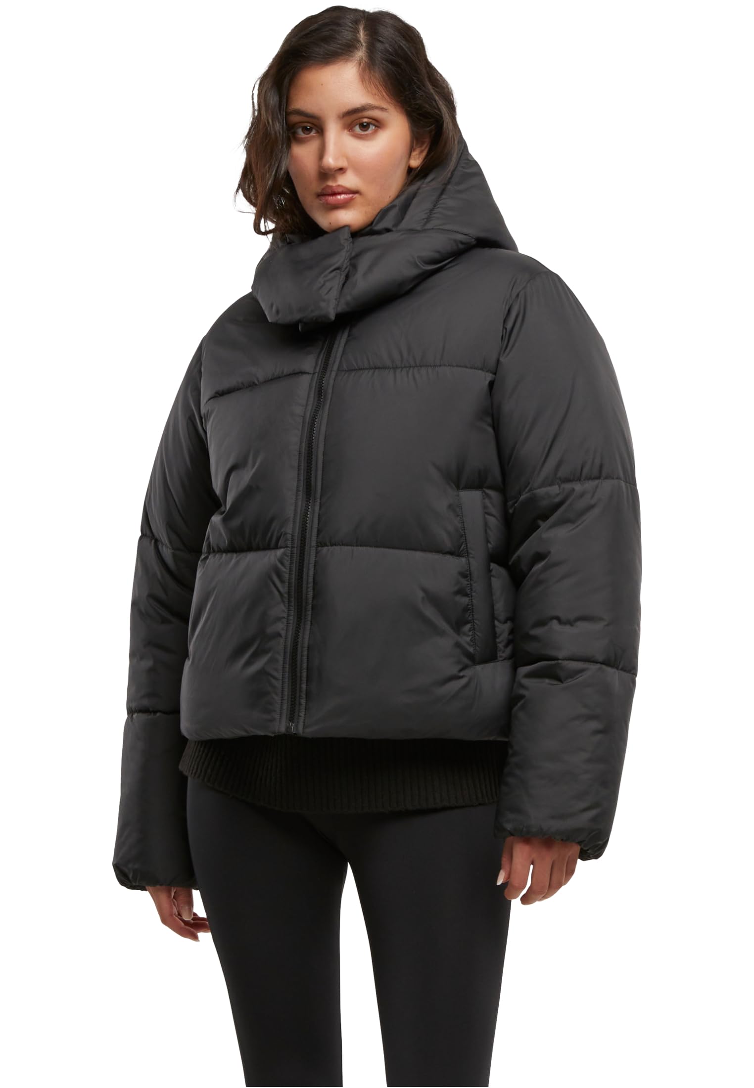 Urban Classics Damen Tb7797-ladies Hooded Collar Puffer Jacket Puffer Jacket (1er Pack)