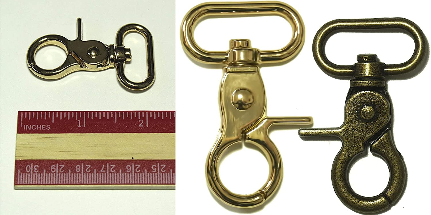 DIY Crafts (15 Sets, Golden) Iron Lobster Claw Clasps Swivel LanyardsTrigger Snap Hooks Strap, D Rings Slide Buckle for Keychain, Bags and Jewelry Findings Choice Available