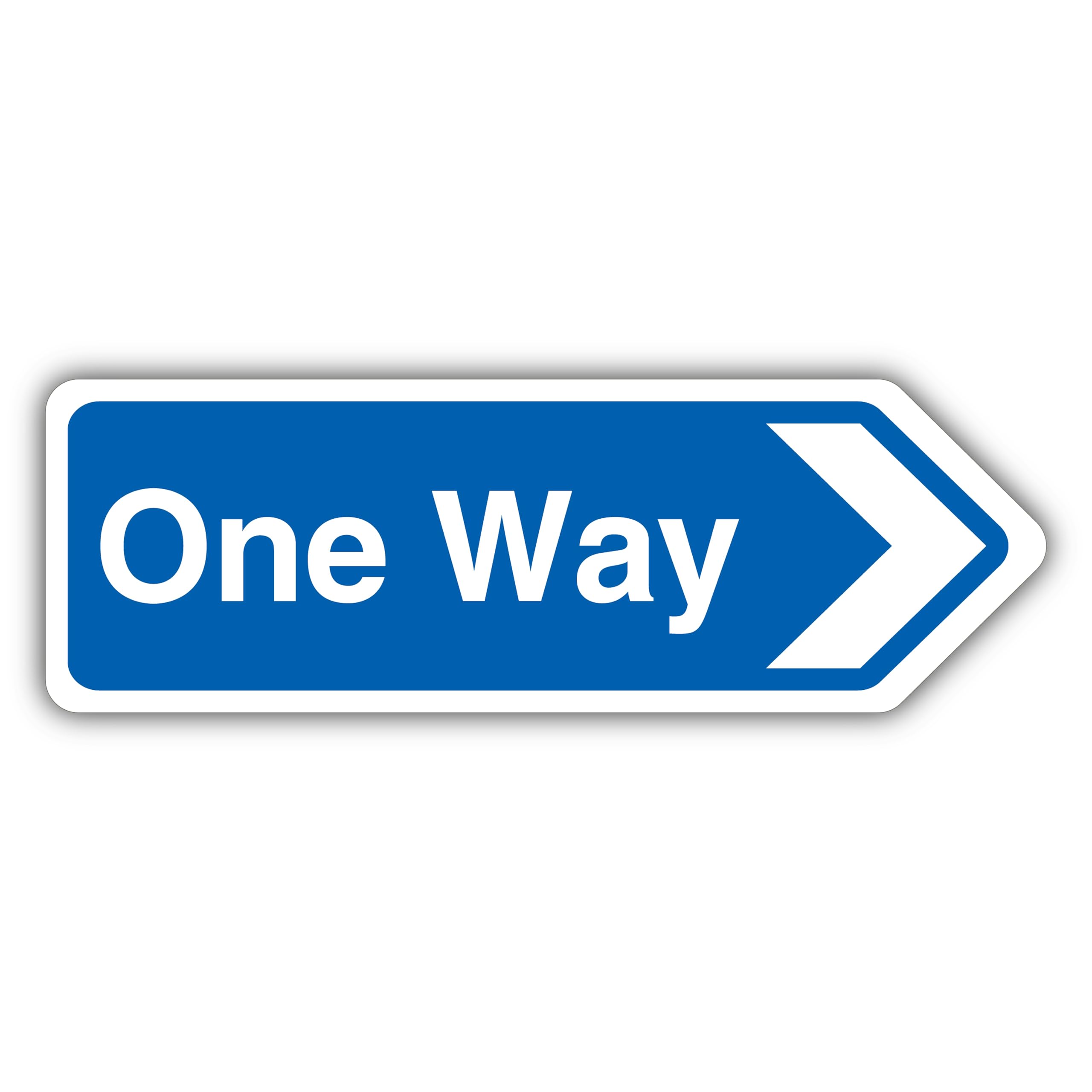 V Safety One Way Arrow Right - Shaped Sign 450 x 150 mm - Glow In The Dark 1mm Rigid Plastic
