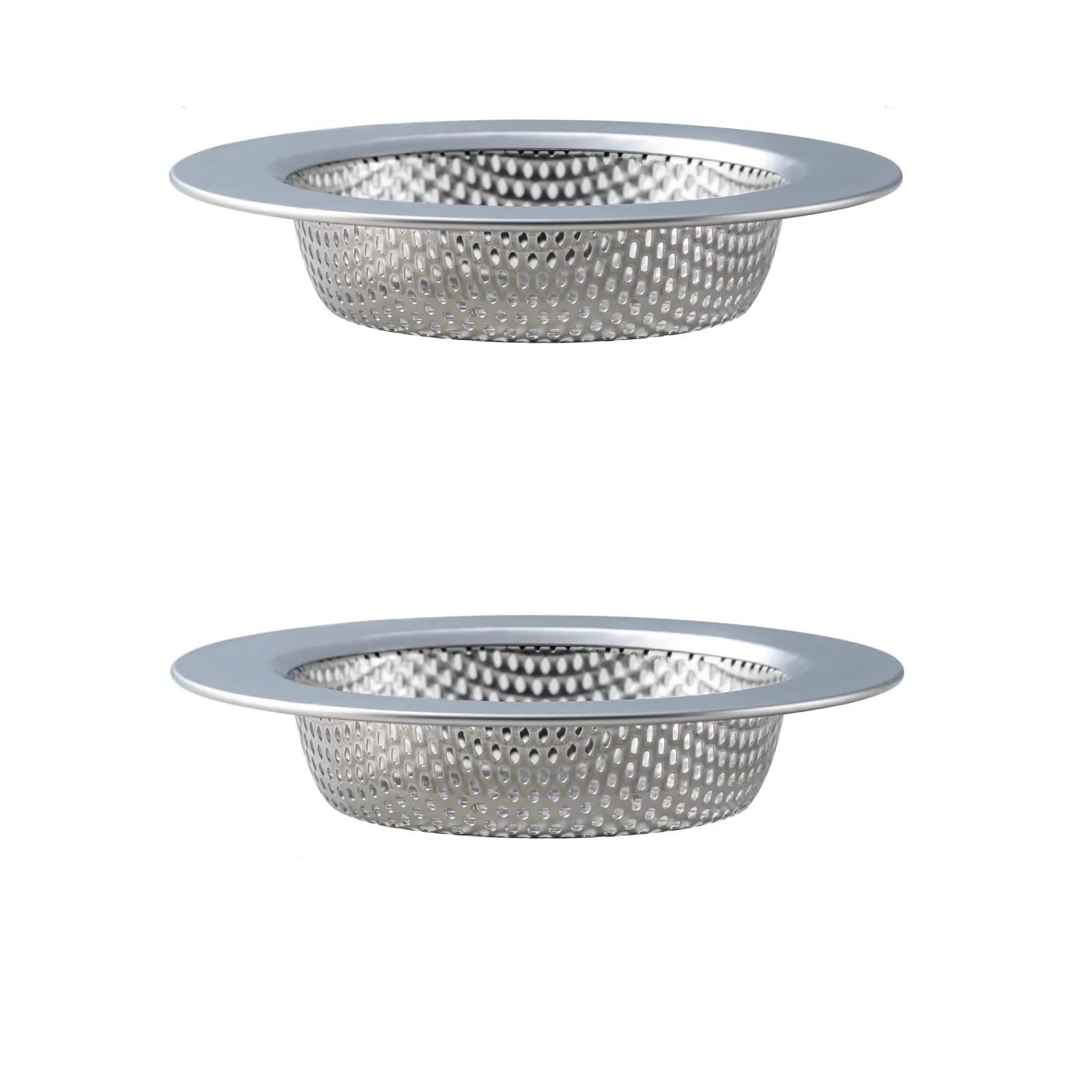 Baynopurin 2L Sink Strainer Waste 2Pcs Stainless Steel Sink Drain Strainer