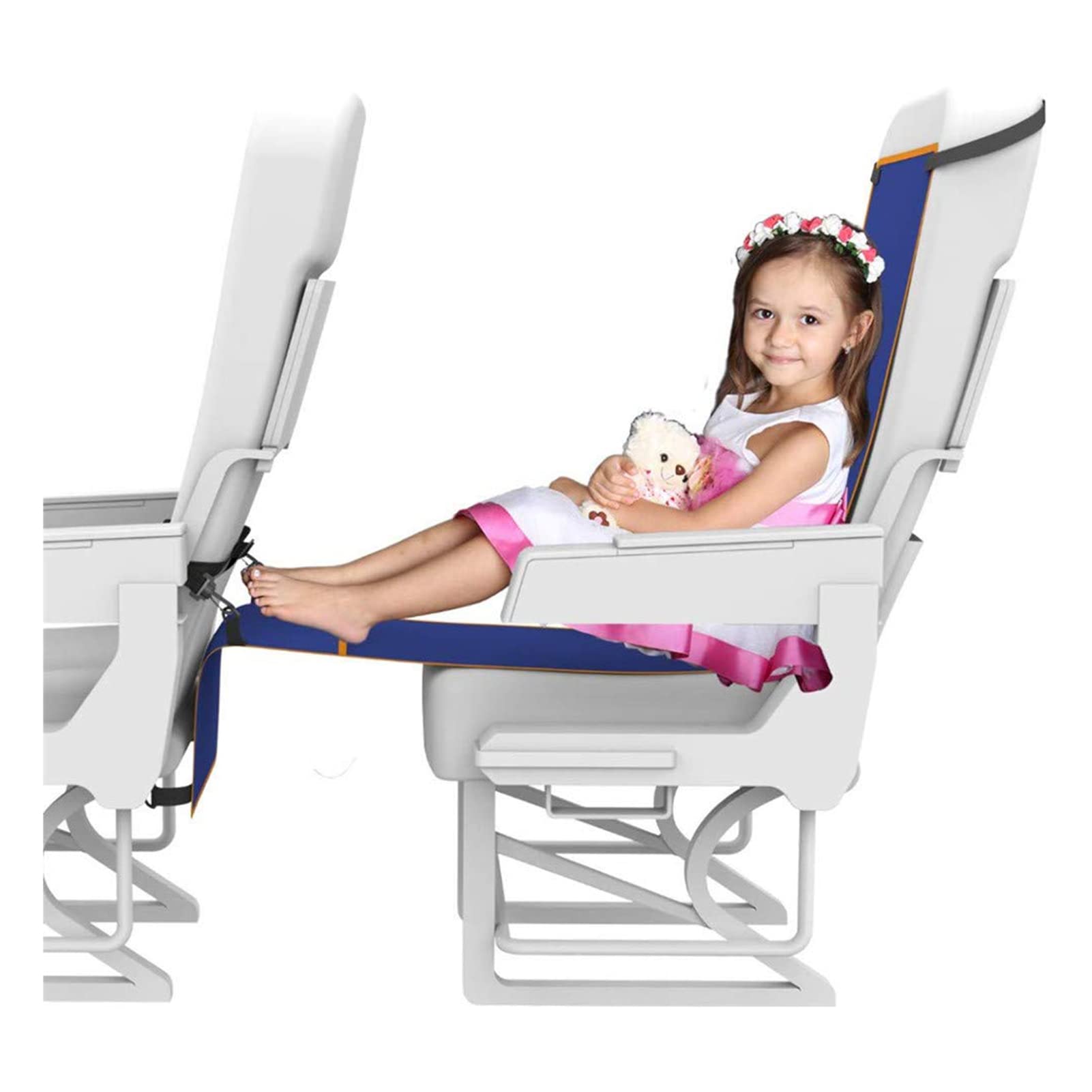 Airplane Seat Extender, Airplane footrest hammock, altezza regolabile volo carry-on foot rest hammock, per aerei bus accessori di viaggio aeroplano, poggiagambe