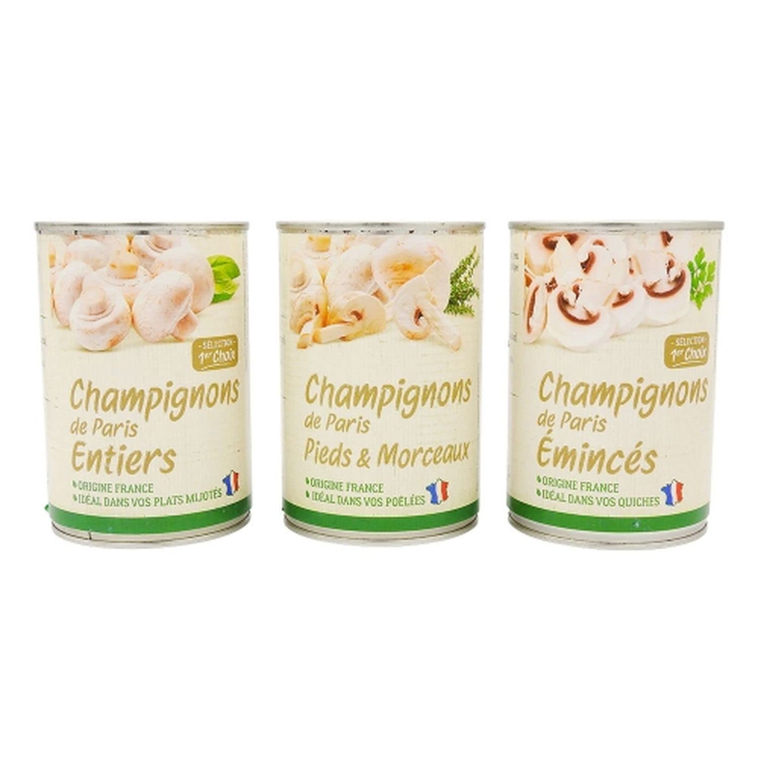 Agidra Lot 12x Champignon Paris entier - France - Boîte 390g