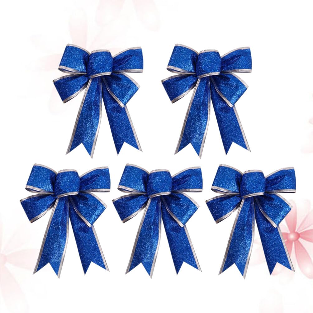 Ciieeo 15stücke Glitzernde Weihnachtsbänder Bogen Knotenschleifen Für Weihnachtsbaum Und Blau Zur Dekoration Von Türen Wänden Und Tischen