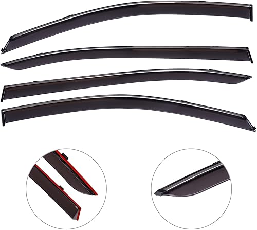 Miniatura 3 de FINDAUTO Deflector de ventana lateral, protectores de lluvia, deflector de ventana lateral, 4 piezas, apto para 2013-2017 para Honda para Accord