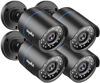 SANNCE Security Cameras 1080P 4 Pack Analog CCVT Camera AHD TVI CVI CVBS 4-in-1 Home Surveillance Add-on Bullet Cam for Indoor and Outdoor IP66 Waterproof 100 FT Night Vision