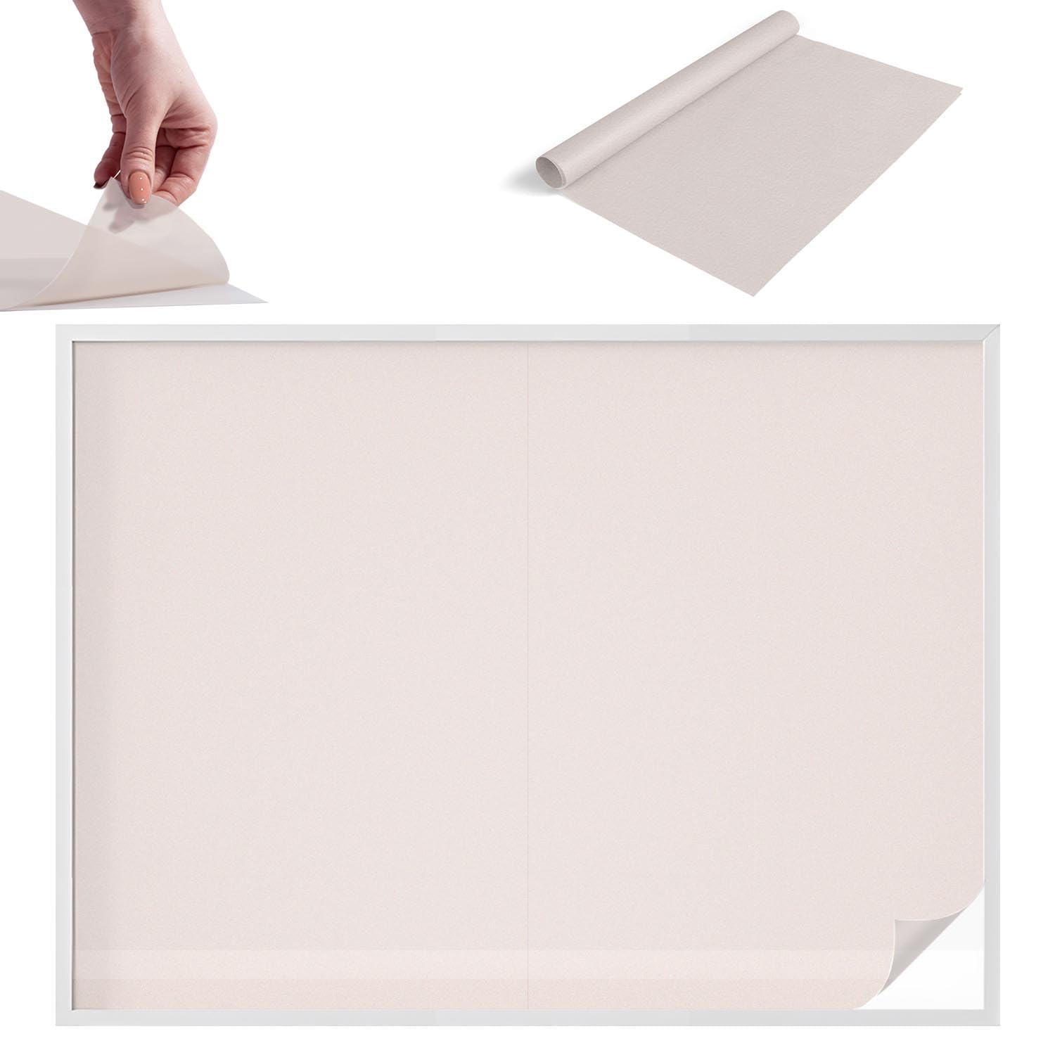 Film pour vitre intimité vitrail beige pour tamiser la lumière du bureau