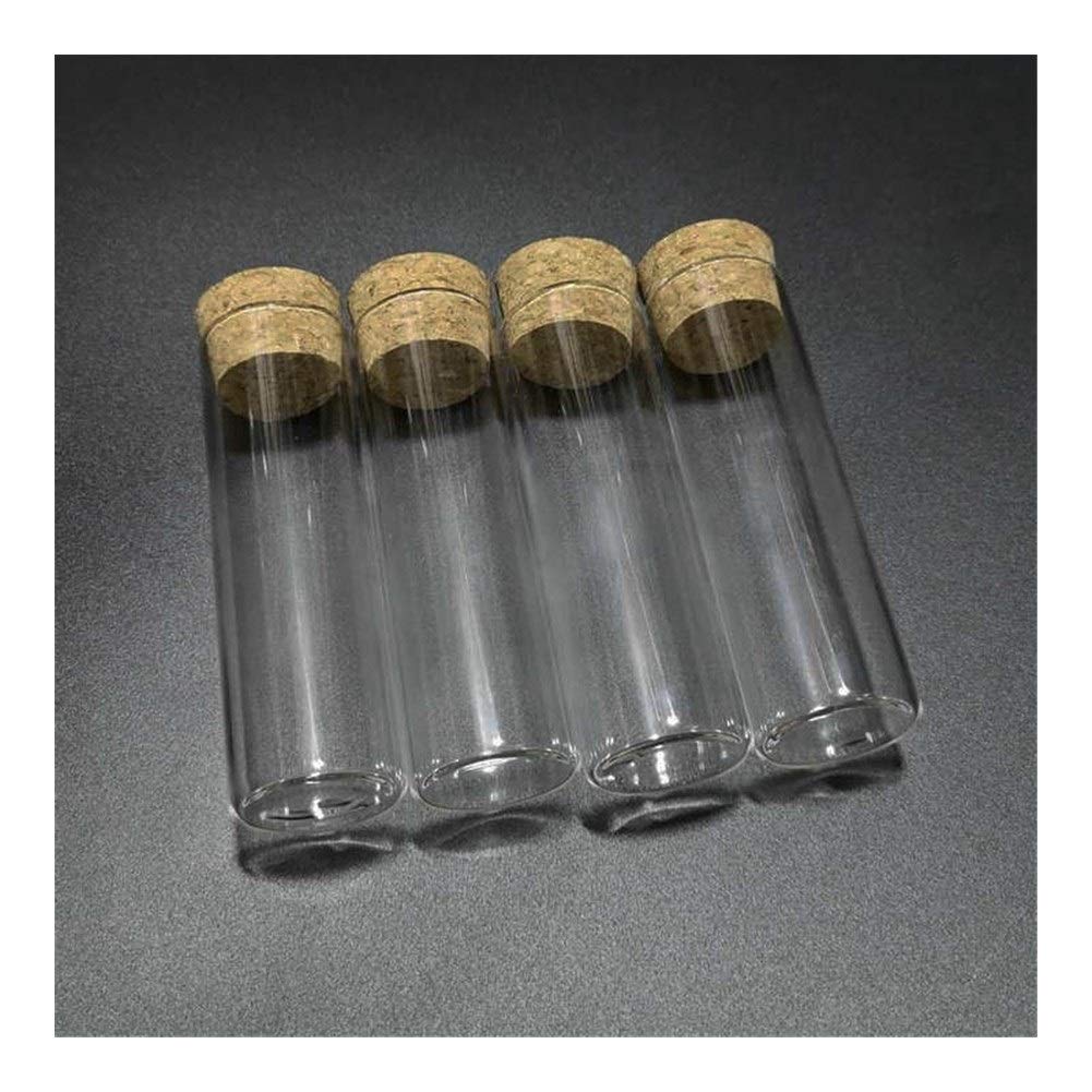 PYouo-Grandi provette, 24pcs / Lot Fondo Piatto Prova Tubo di Vetro, 30x100mm 50ml, con Tappi di Sughero, for i Tipi di Laboratorio, Materiali di Alta qualità