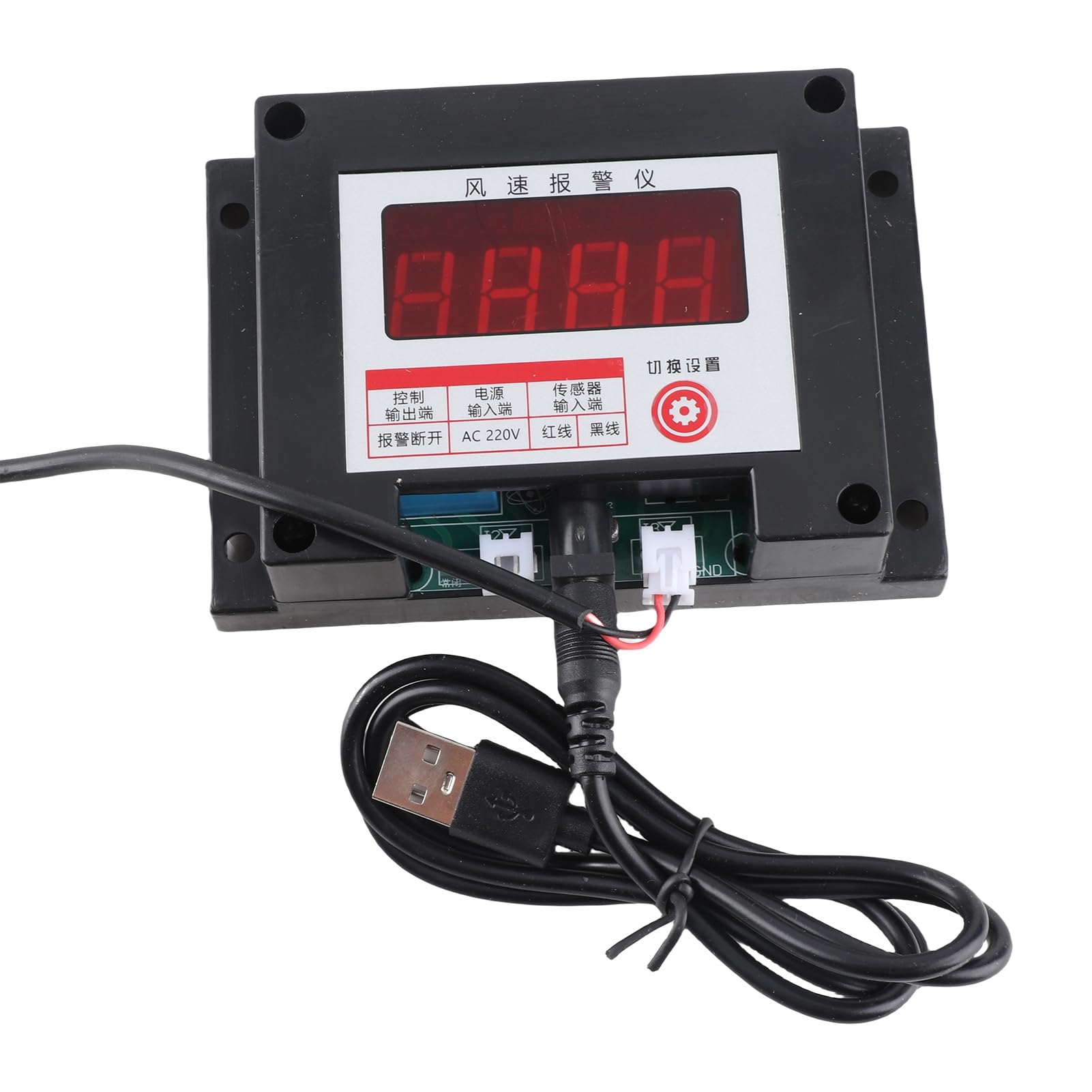 Anemometro per Gru a Torre Misuratore di velocità del a 3 Tazze con Funzione di Allarme e Memoria di Perdita di Potenza per Centrale Elettrica e Stazione Meteorologica
