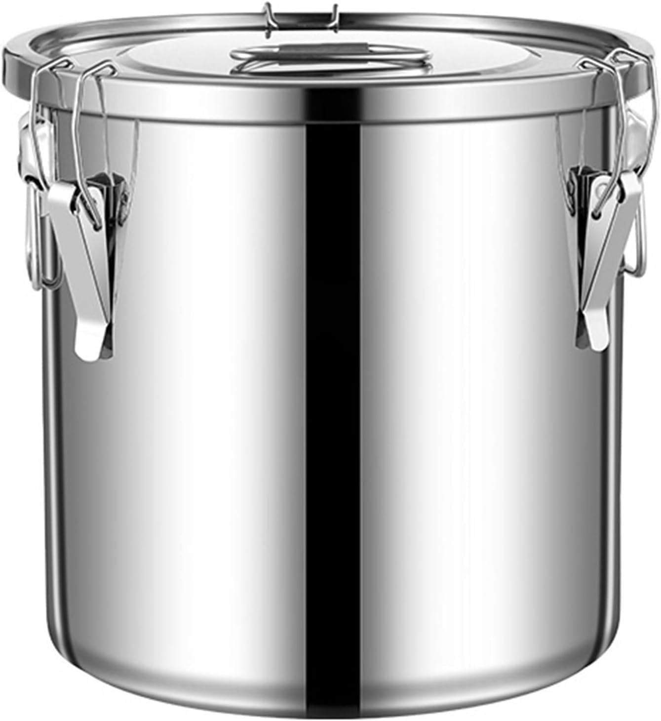 Contenitore ermetico Inox 304 con Coperchio e Maniglie Laterali | Contenitore resistente per alimenti per animali domestici, riso, farina. Chiusura ermetica, facile da versare.