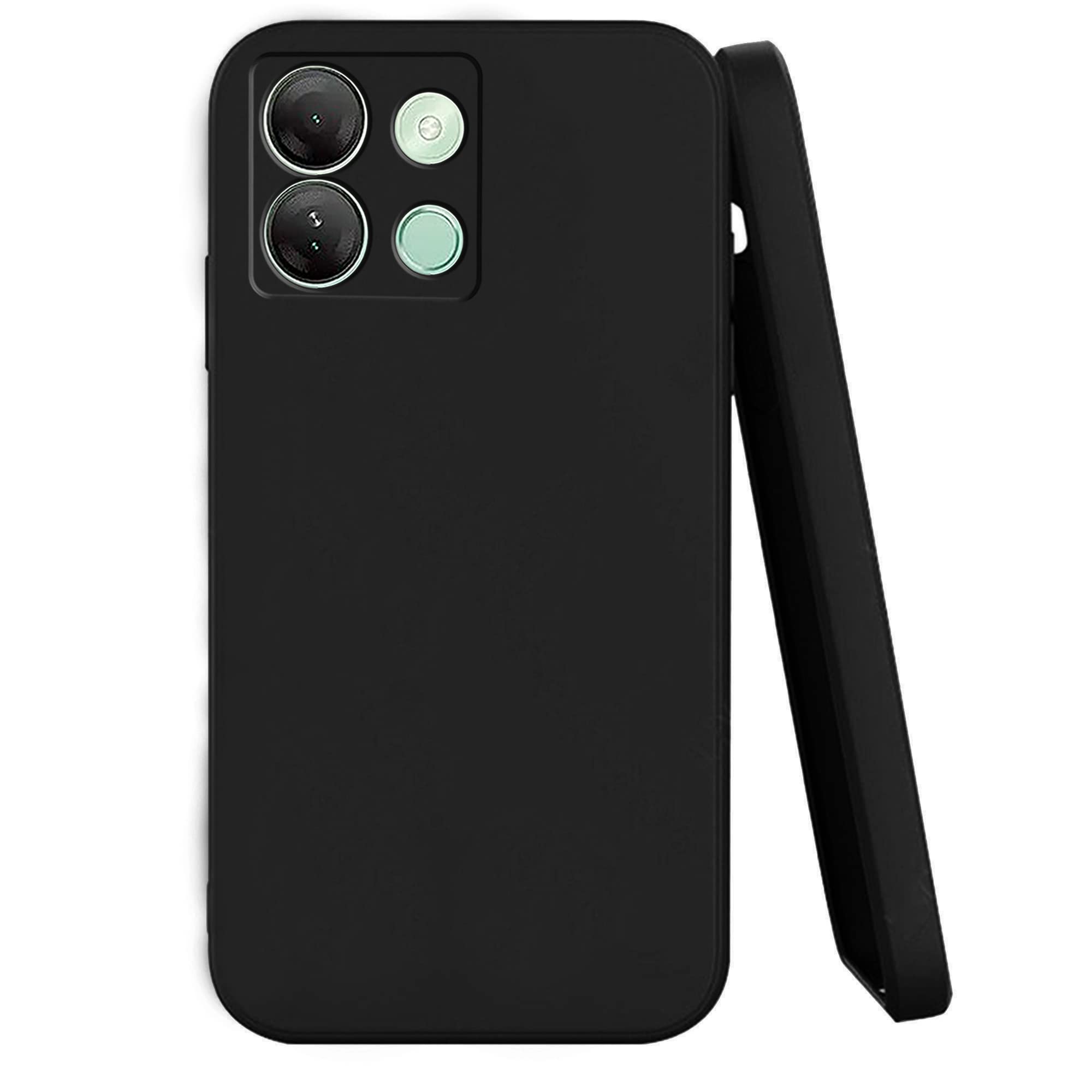 Knotyy Rubberised Back Cover for Infinix Smart 7 HD | Inner Velvet Fabric Lining | Matte Silicone Flexible |Raised Bumps for Camera & Screen Protection Back Case Cover - Black (B0C5571PMV) Amazon Price History, Amazon Price Tracker
