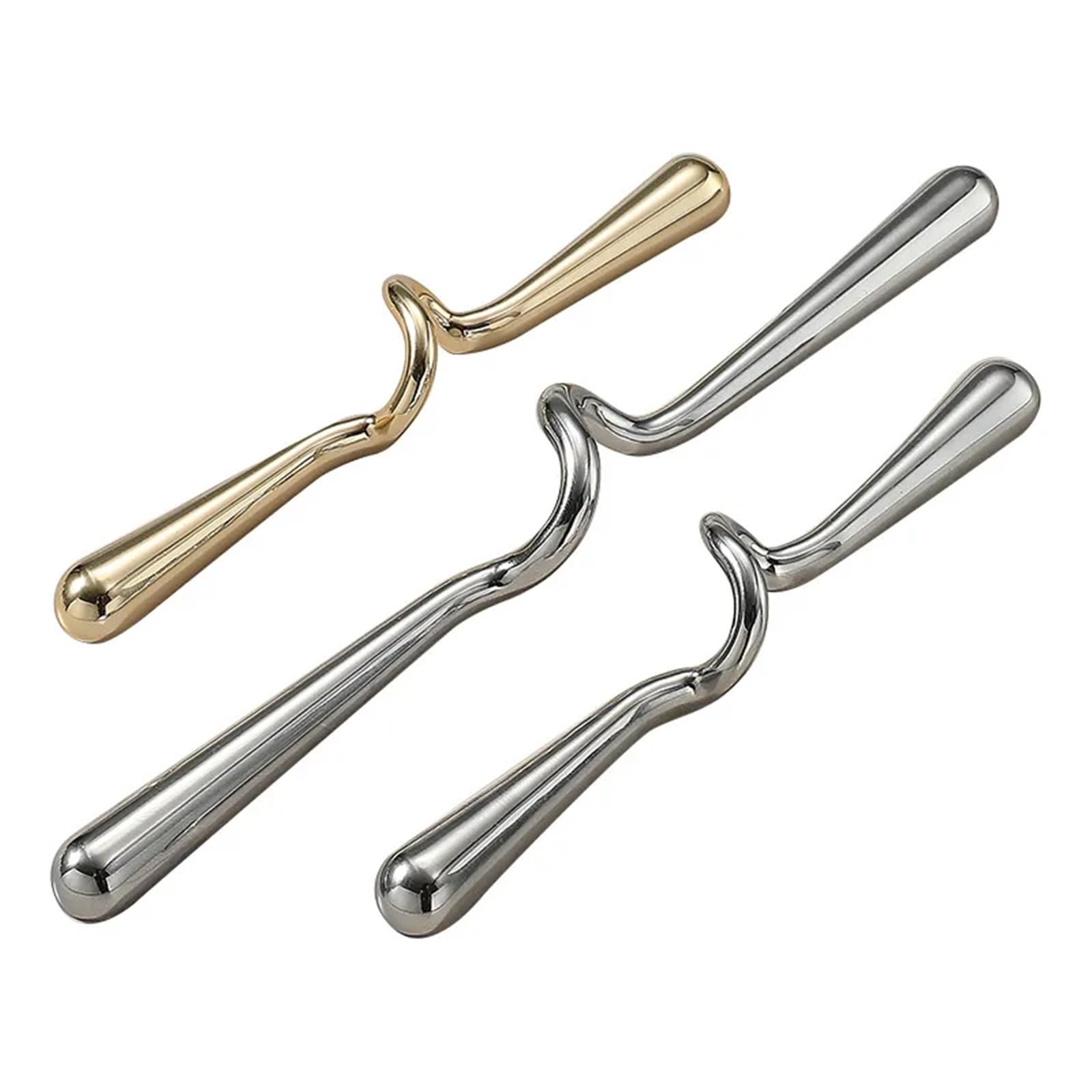 Gwyzax Gold Antique Cabinet Pulls 3Pcs Vintage Cabinet Pulls Light Luxury Silver Wave Handles For Furniture