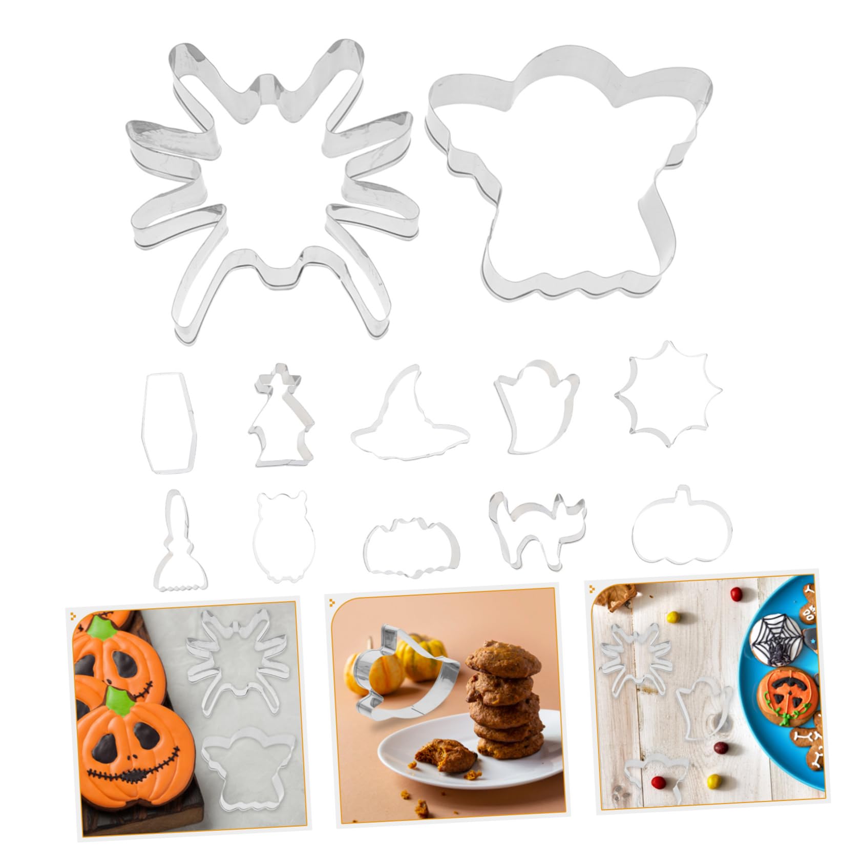 TOPBATHY 60 Stk Backform Gebäck Katze Ausstecher Keks-fondant-ausstecher Schädel- Praktischer Praktischer Keks Halloween-kekse Ausstechformen Edelstahl 430
