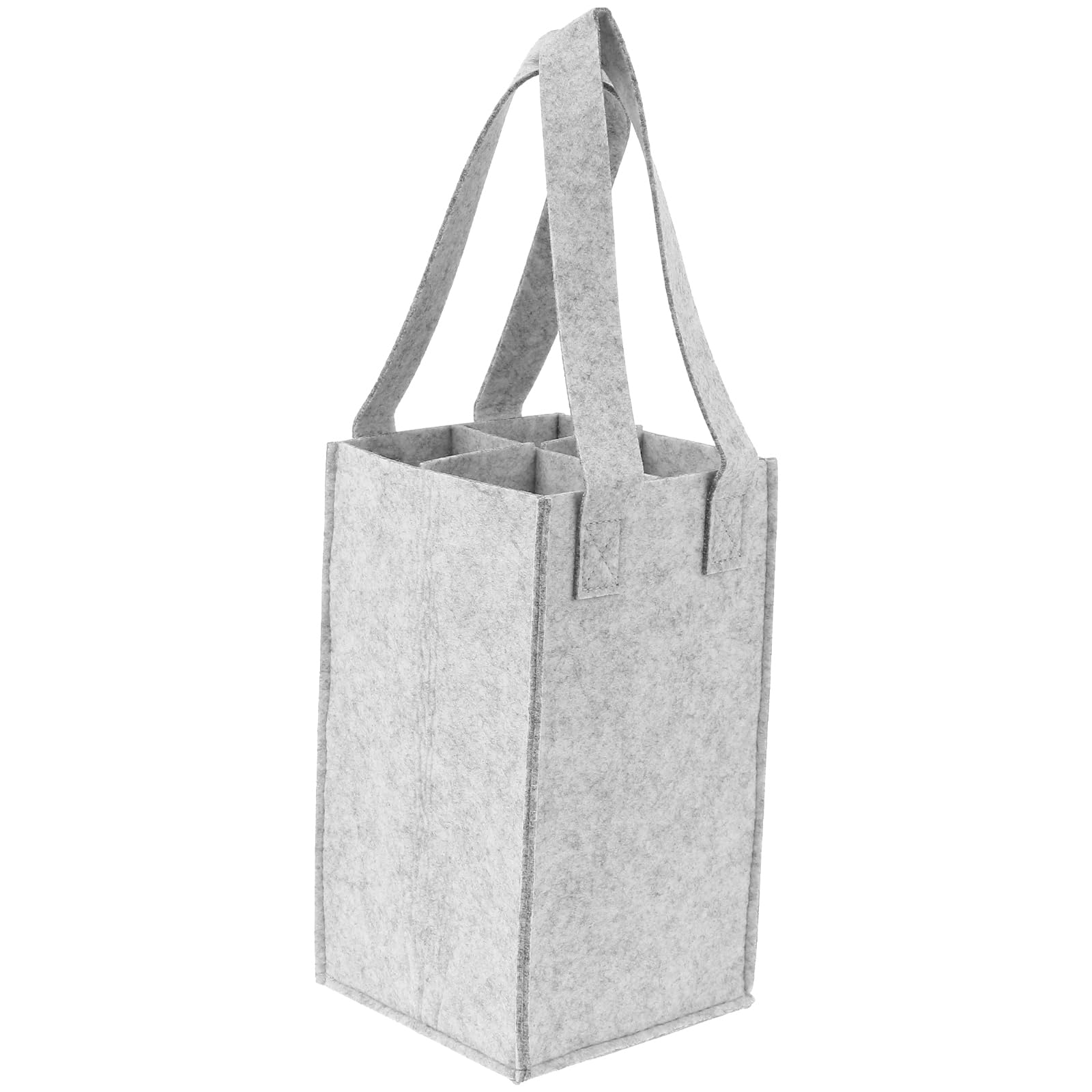 jojofuny Portable Felt Wine Bottle Bag, 4 Bottle Carrier, Insulated Storage Tote for Red Wine Black, 16x15x28cm