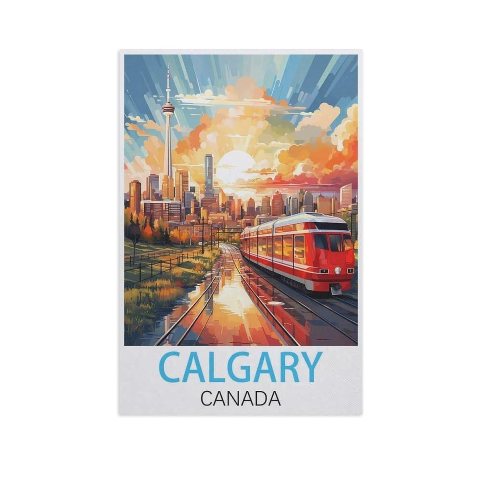 jigsaw 1000 pieces，Calgary Canada，DIY Art for Grown Ups Adults（38x26cm）-AJ57