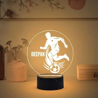 Gift Me Bazar Personalized Football LED Night Lamp with Warm White Light | Customized Birthday Gifts for Footballer Men Women | Gift for Sports Lovers (Football Player Gift)-picture-29
