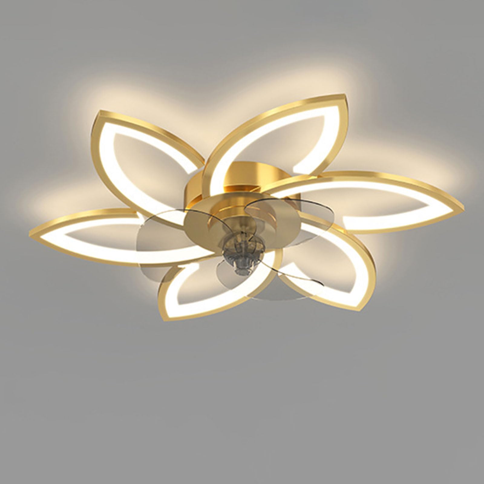 SXDMOUBK Modern 31in Ceiling Fans with Lights and Remote Dimmable LED Fan Light Flush Mount for Bedroom Lounge Room Living Mute 6 Wind Speeds