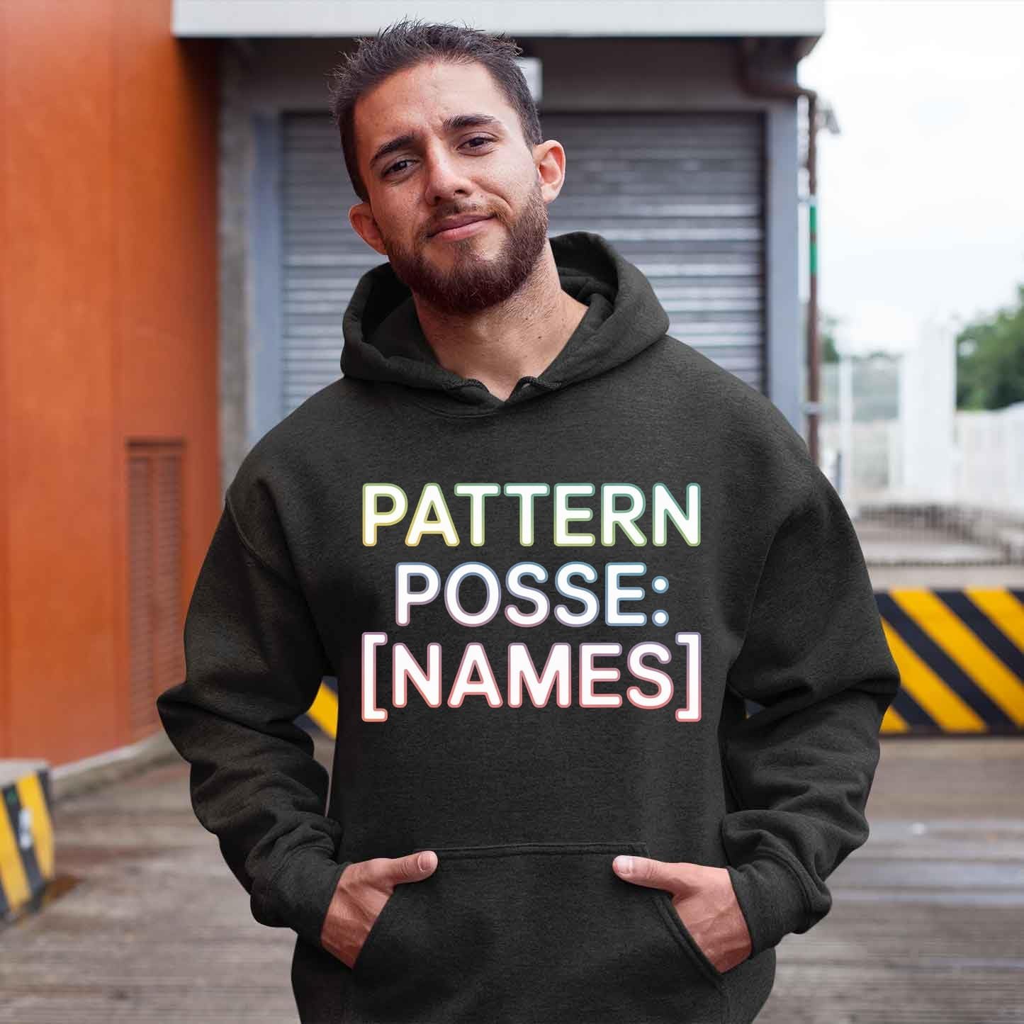 Fun Group Tee with Name Team Interest Design Knitting - Pattern Posse Black