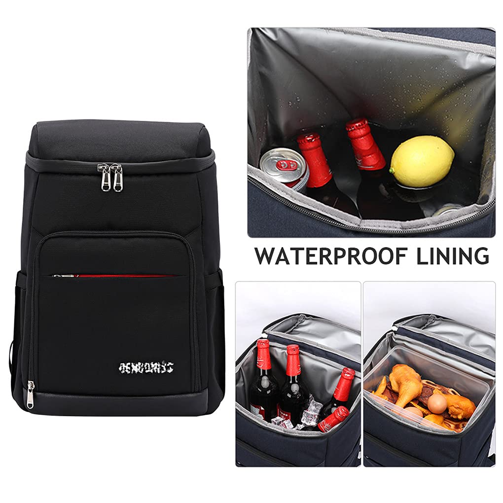 Sac à Dos Isotherme 23L Sac à Dos de Pique-Nique Sac Thermique Portable pour Déjeuner Sac Réfrigérant Sac à Dos Glacière Gris