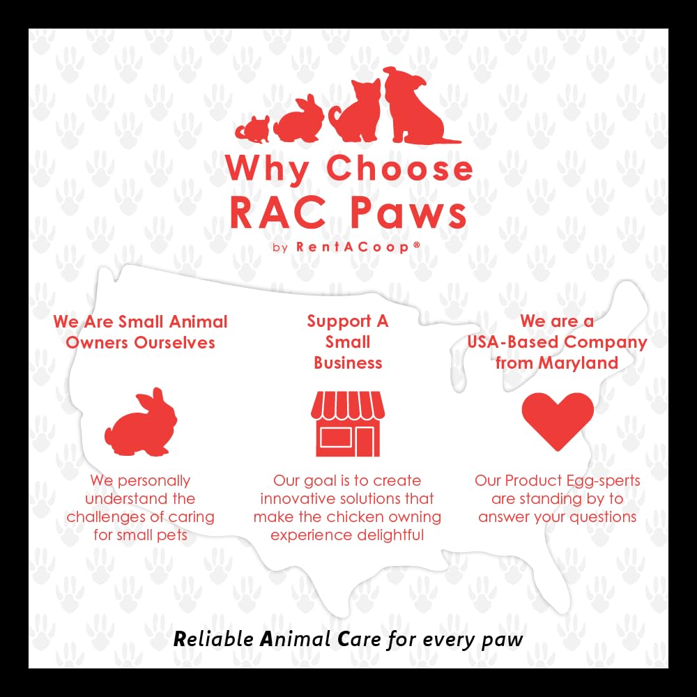 RAC Paws by RentACoop 64oz(2L) Small Animal Drinker with Auto-Fill Metal Cup - Suitable for Small Pets, Bunnies, Hamsters, Guinea Pigs, Rabbits, Chinchillas, Mice and Rats