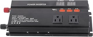 Gorgeri Metal 6000W DC 12V to AC 220V Car Power Inverter Charger Converter USB Car Charger Adapter with LCD Display