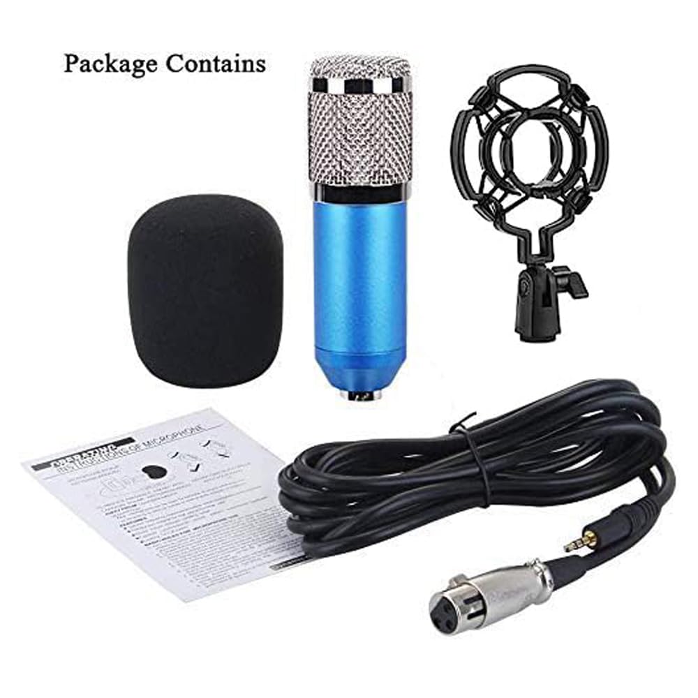 SOUVENIR BM-800 Professional Condenser Studio Microphone for Studio Recording, Broadcasting, Interview, Podcast and Video Gaming Audio Equipment (Blue) 4