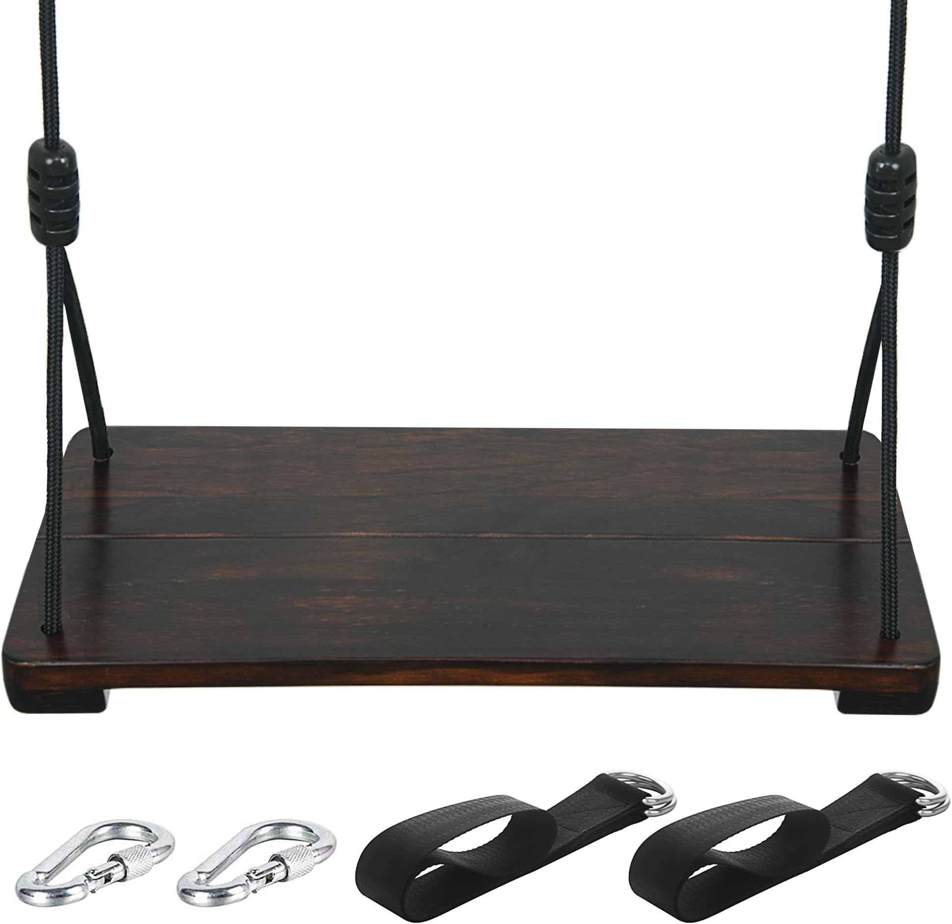 Wood Swing Seat Wooden Set Adult Adjustable Hemp