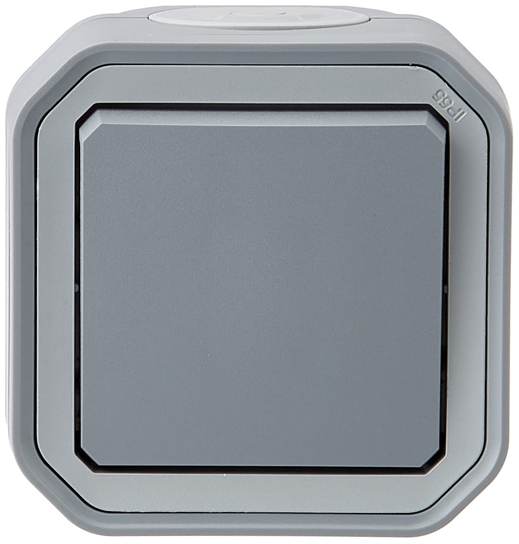 Legrand - Waterproof Plexo 10A Toggle Switch or Toggle Switch Complete for Grey Surface Mounting