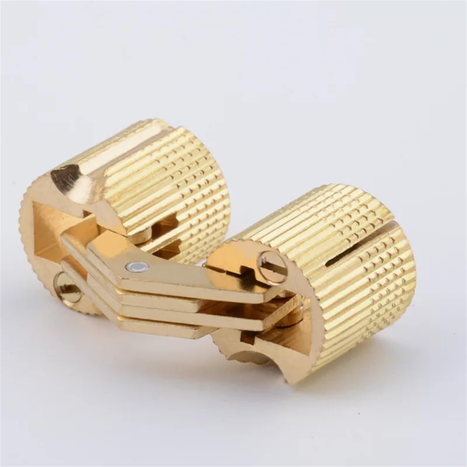CLEUFWKO 2 Pack Copper Barrel Hinge Cylindrical Hidden Cabinet Hidden Invisible Brass Hinge Installation Suitable for Furniture Hardware(8mm)