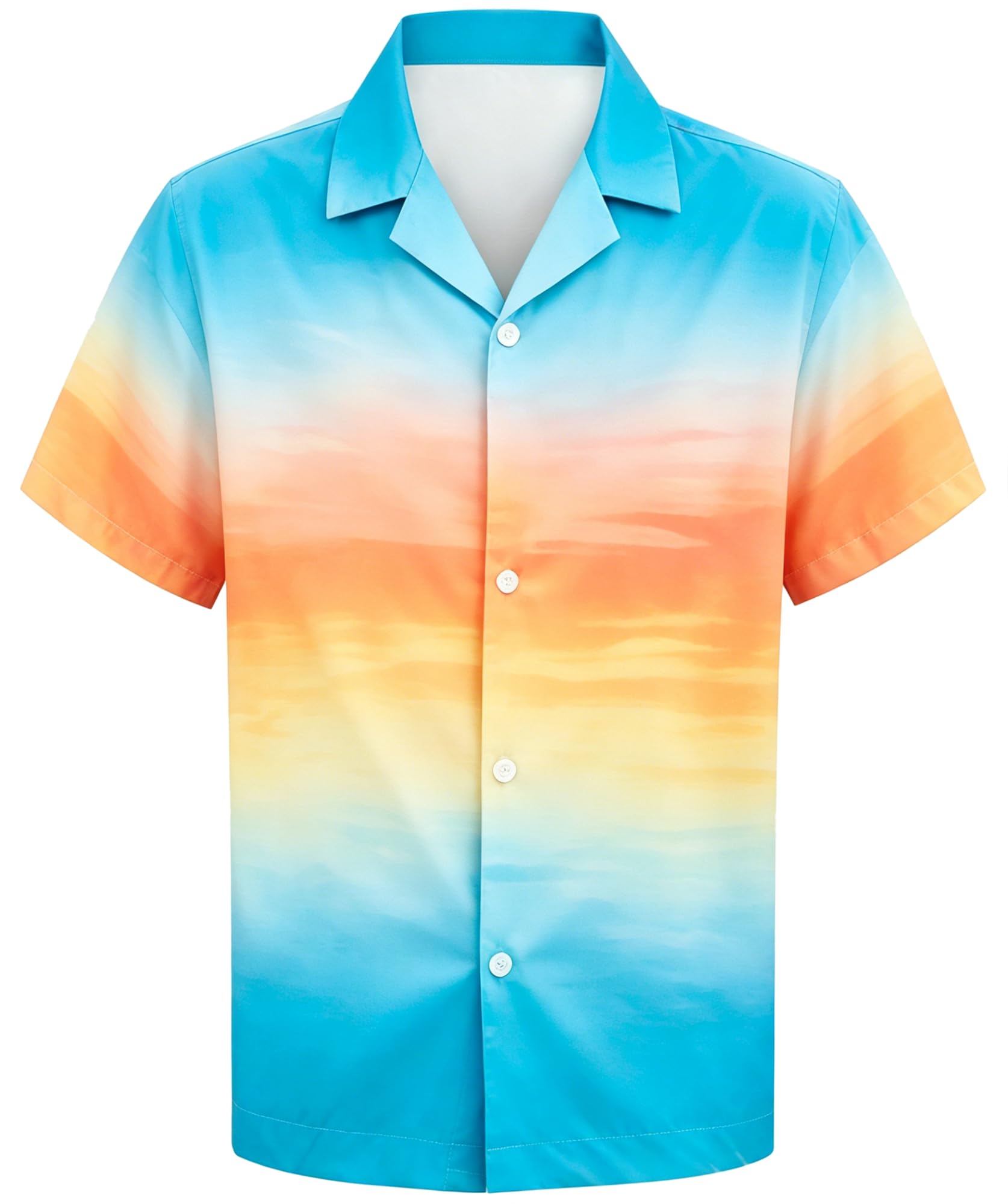 Cromoncent Hawaiian Shirt for Boy&amp;Men Short Sleeve Cuban Collar Tropical Holiday Summer Beach Shirts