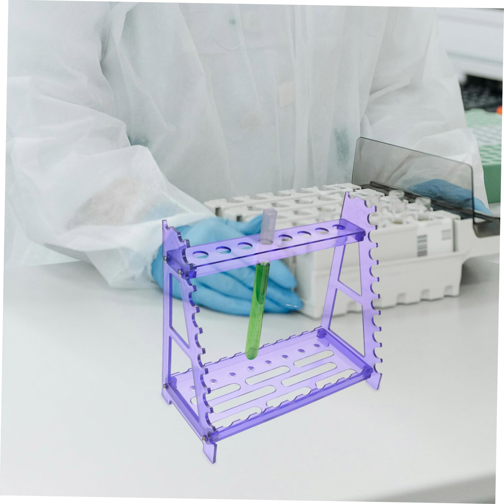 ABOOFAN Support de Pipettes D'échantillonnage Porte-pipettes Portable Pourpre en Ps Multi-usages Angles de Fonctionnement Optimaux pour Laboratoire Expérimental