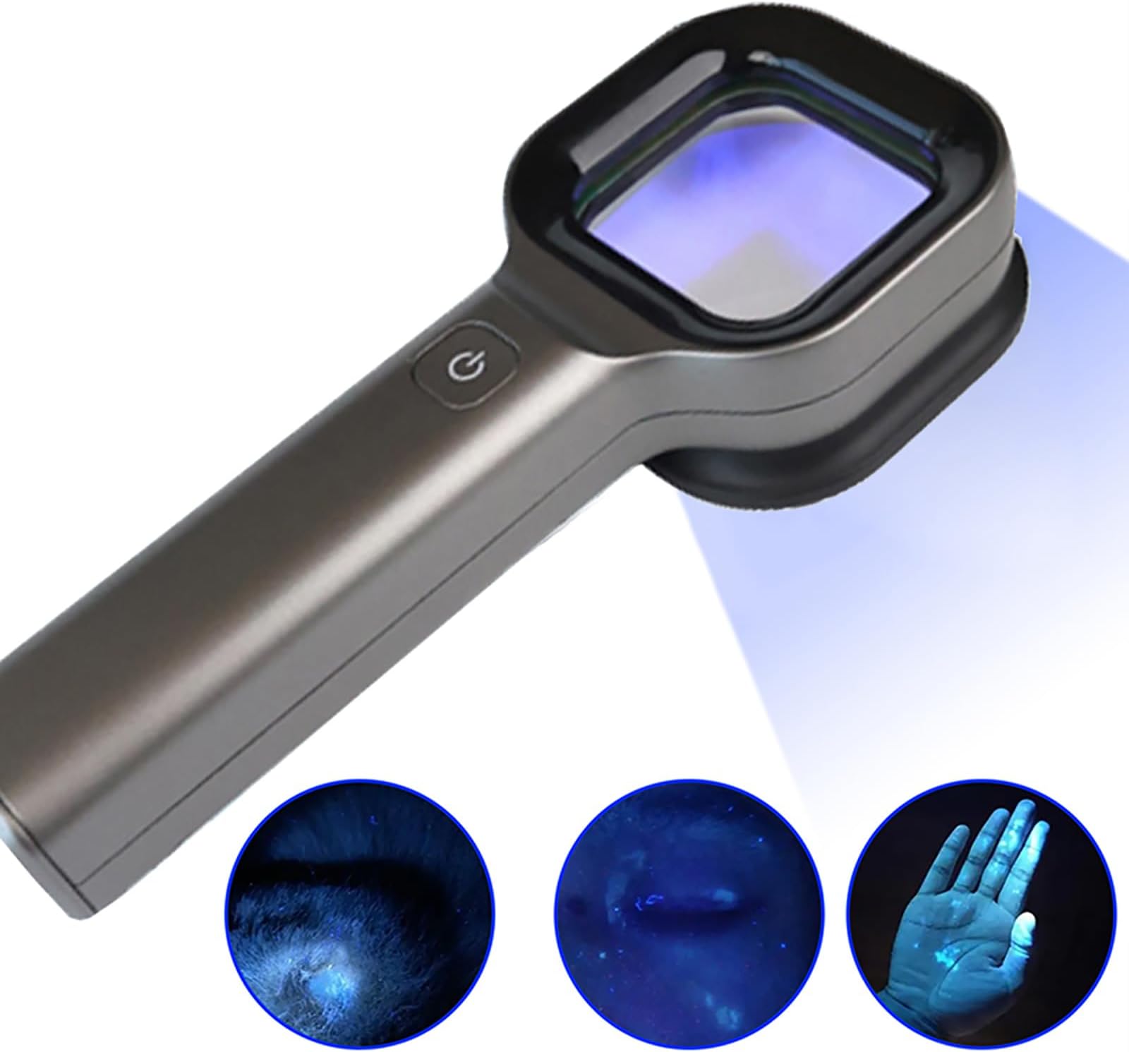 Wireless Wood Lamp Skin Analyzer, Portable Facial Salon Beauty Analyzer Lamp Light, One-Key Operation, Observation Clear and Stable, Imported Light Source, for Skin Analysis, Pet Testing