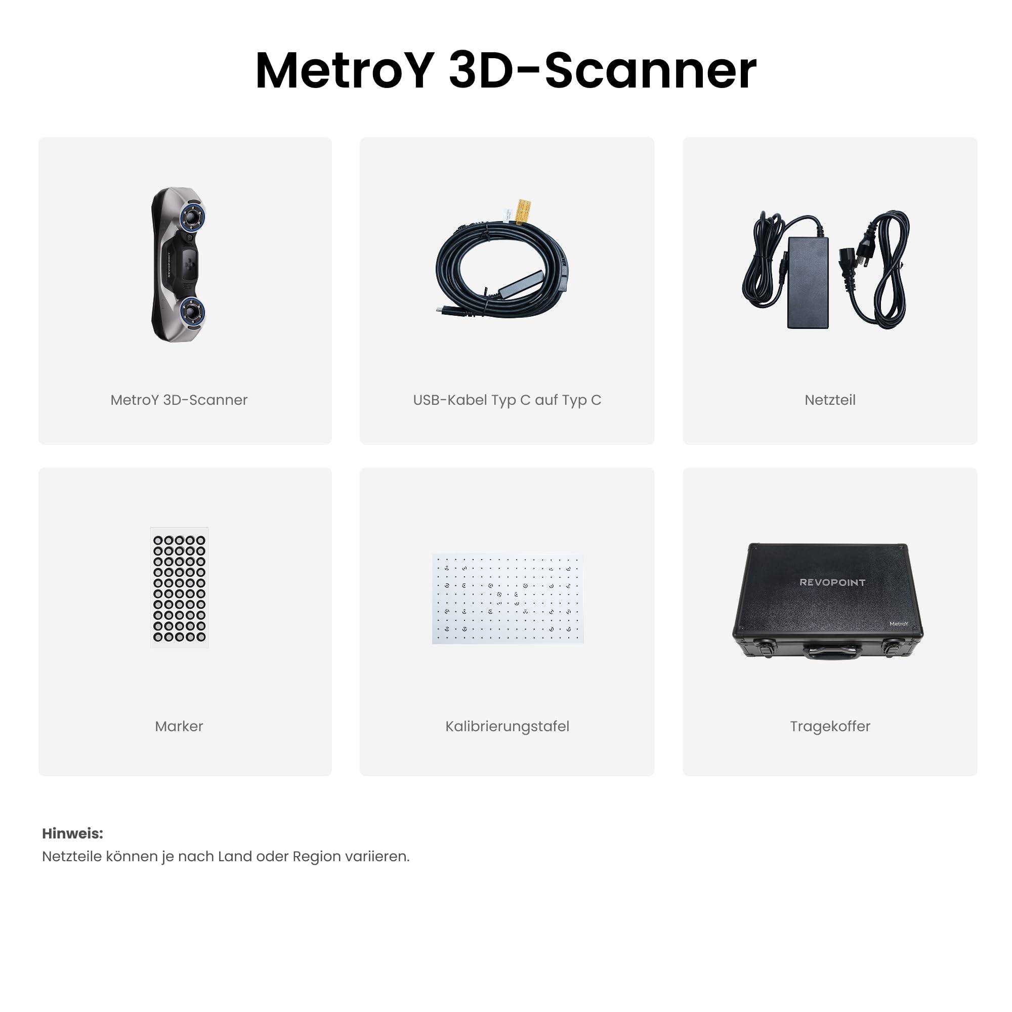 Revopoint MetroY 3D-Scanner für 3D-Drucker, bis zu 0,01 mm Präzision | 30+15+1 industrieller Blaulaser-Handscanner, Streaming-Bildschirmfreigabe, für industrielle 3D-Modellierung und Messung