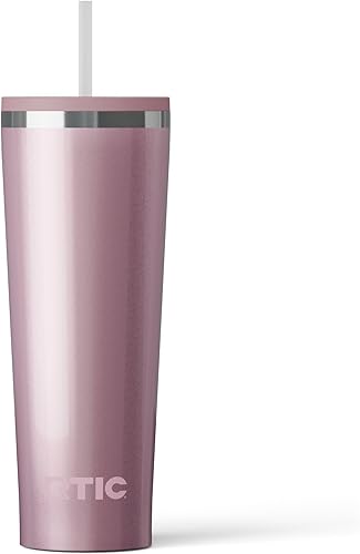 RTIC Vaso de viaje portátil de acero inoxidable de 28 onzas con aislamiento, tapa resistente a derrames, sin BPA, bebida fría y caliente, forro de