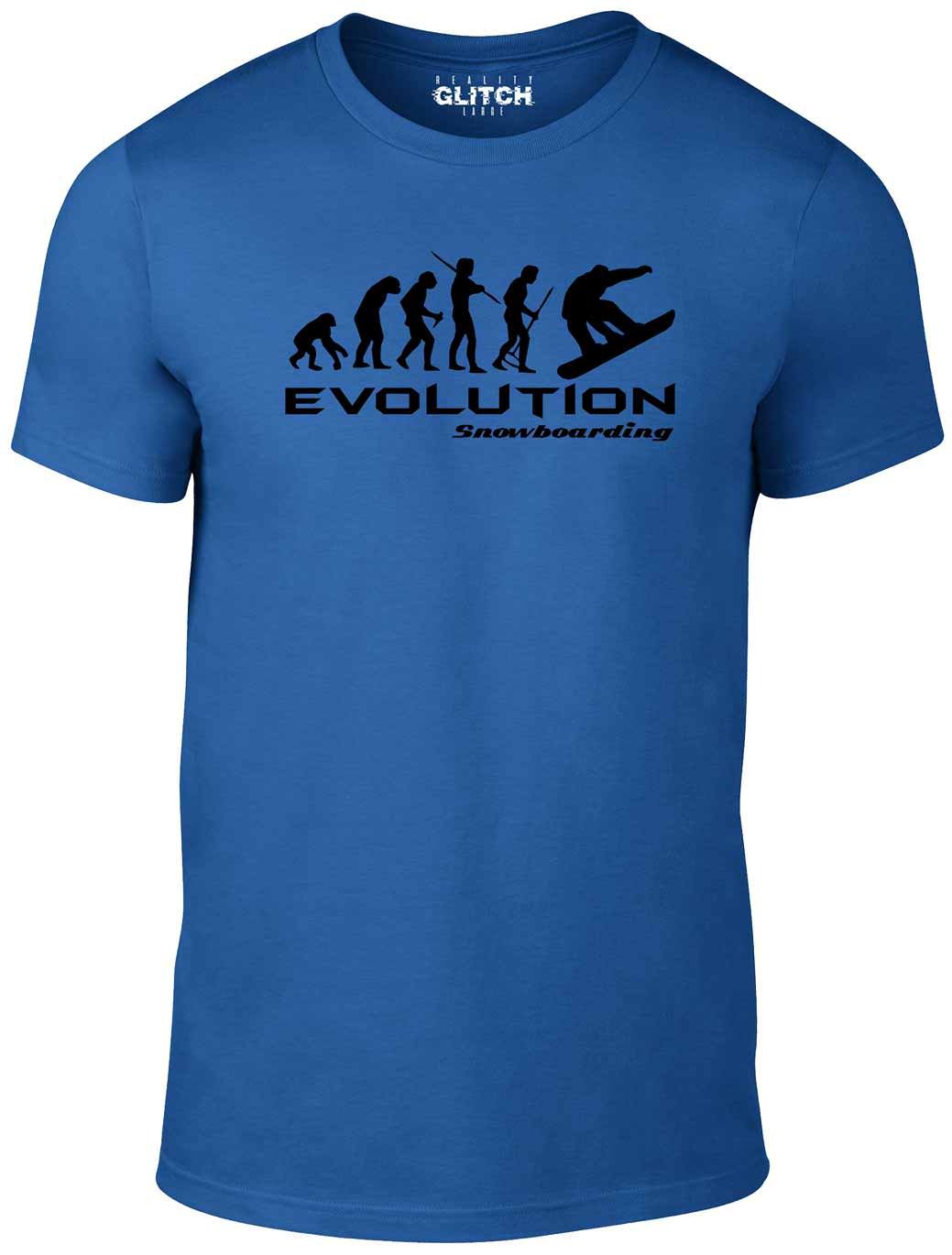 Reality Glitch Men's Evolution of Snowboarding T-Shirt Blue