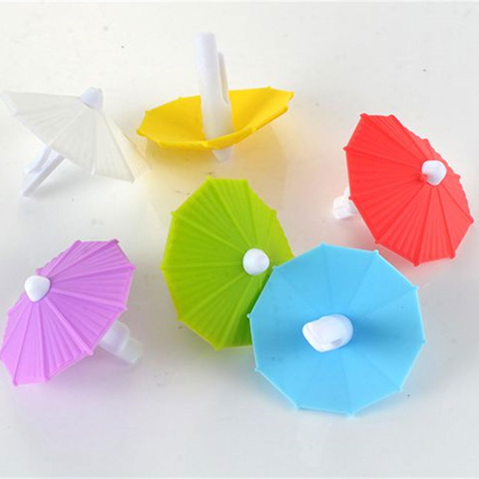 6Pcs Umbrella Shape Wine Glass Markers Accessories Glass Recognizers Cup Drink Ornament Silicone Wine Glass Charm